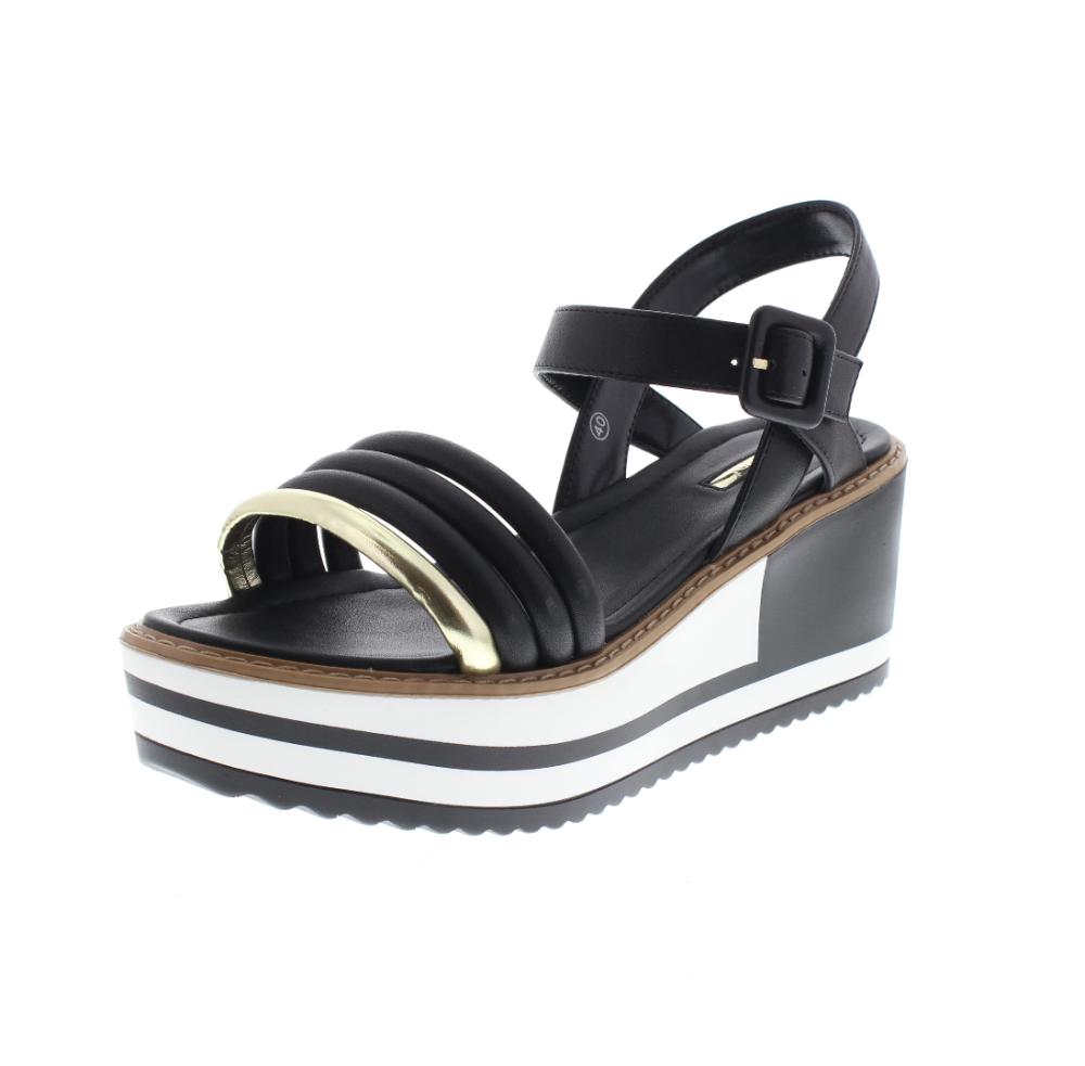 GAUDI� caroline black Shoes wedge platform woman sandal