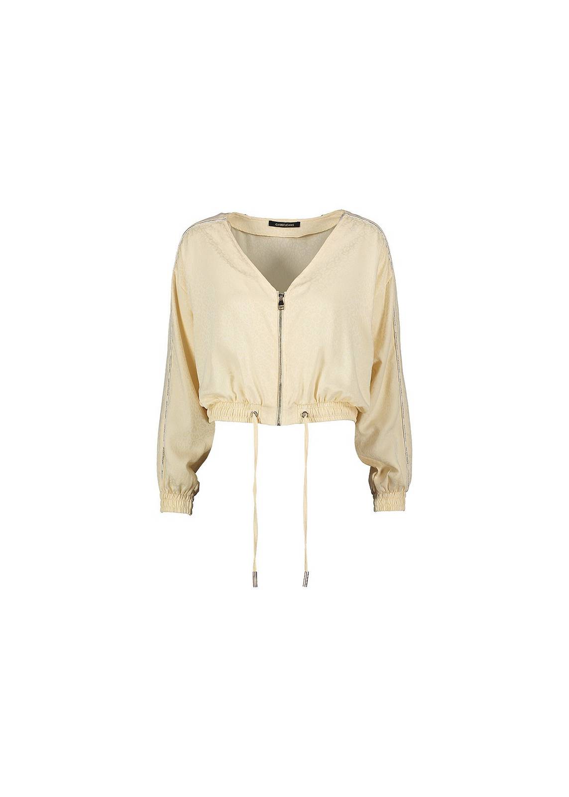 GAUDI' Sweat à manches longues en jacquard animalier Femme blanc