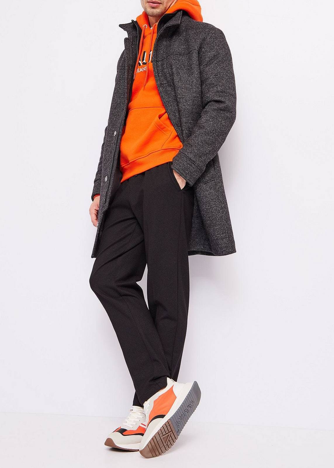 GAUDI' Cappotto con Collo Alto grey Giubbotti e Cappotti Uomo