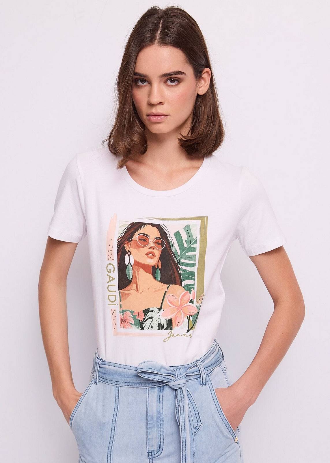 GAUDI' Kurzärmeliges T-Shirt Damen weiß