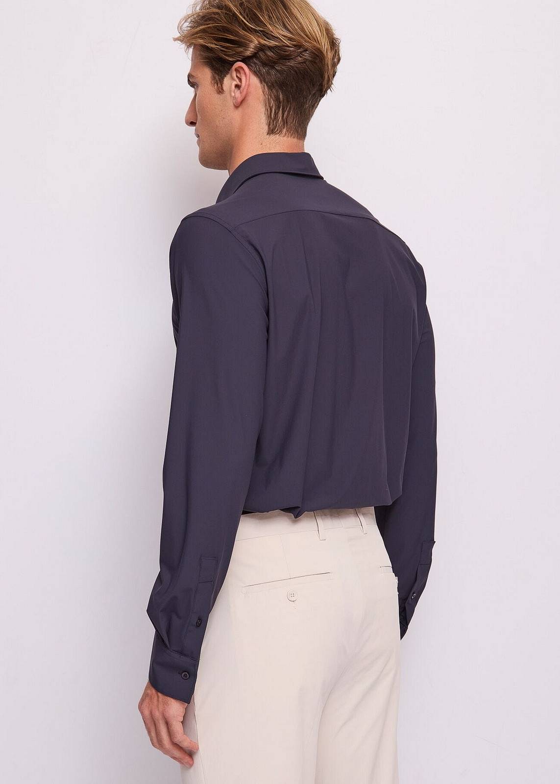 GAUDI' Camicia collo Italiano Uomo blu Foto 2