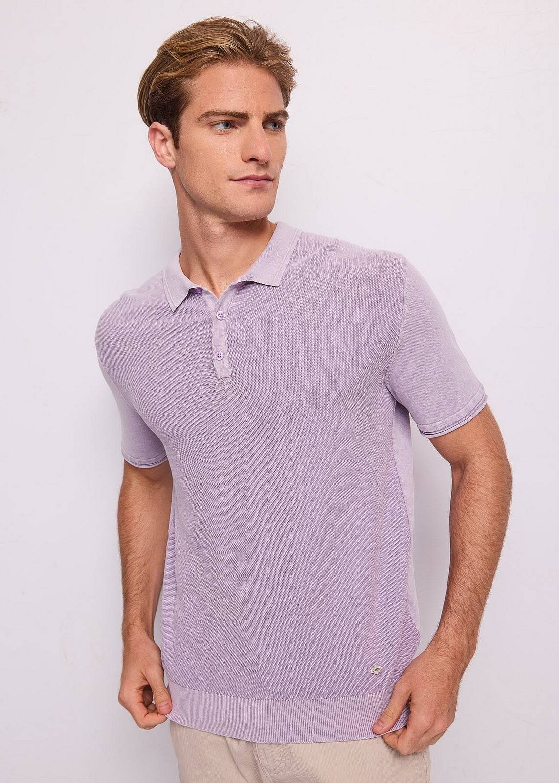 Gaudi Strick Poloshirt Flieder - Gre XL Herrenbekleidung Poloshirt Kurzarm 12190₽