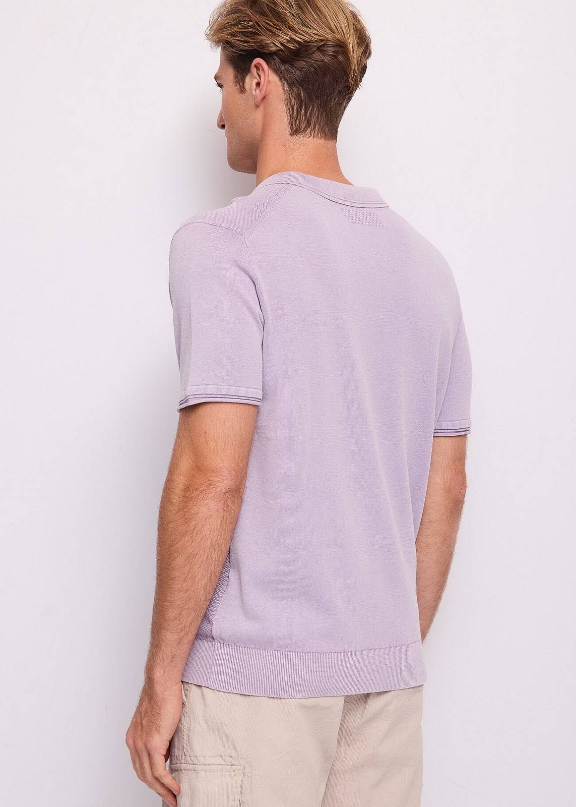 GAUDI' Knitted polo shirt Man lilac Photo 2