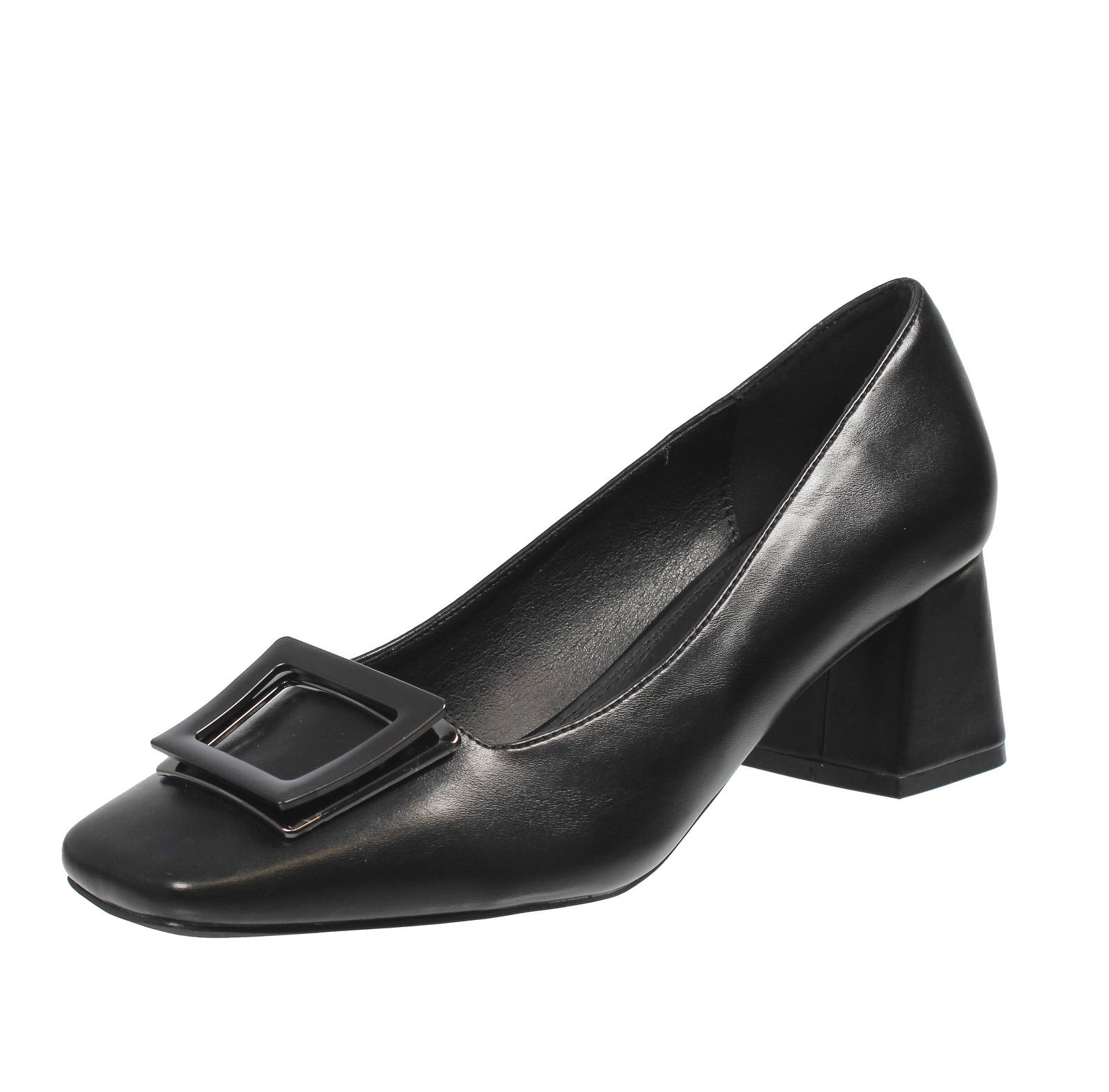 Золотое декольте Tacco Medio E Punta Quadrata Nero - Декольте Донны Скарпе