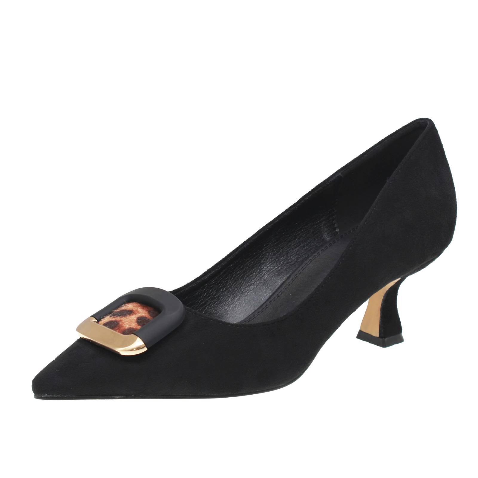 Gold - Gold Stoff  mit mittlerem Absatz schwarz - Damen Schuhe Pumps