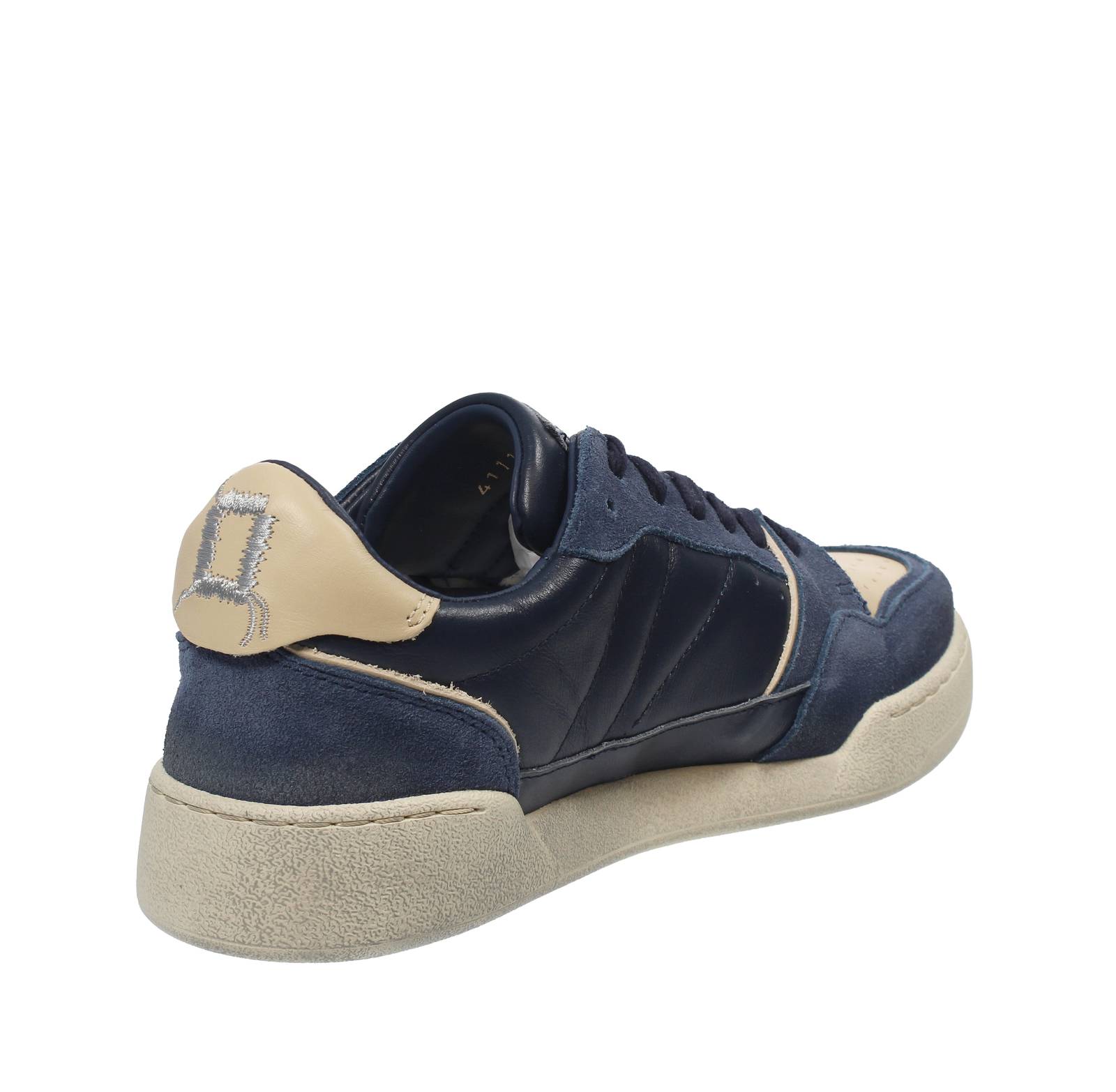 GALIZIO TORRESI Bango - Sneakers basses en cuir et daim Homme bleu Photo 4
