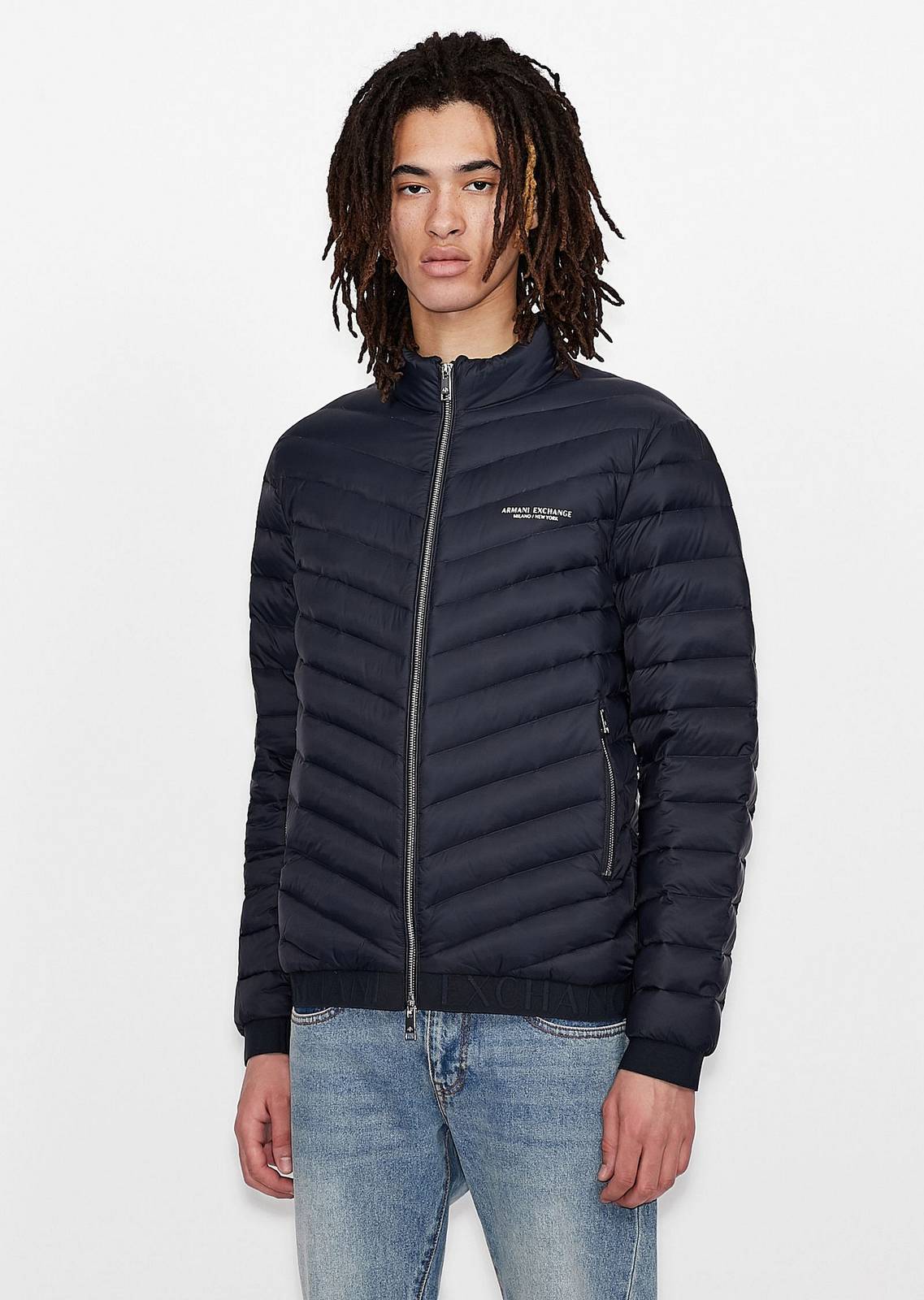 ARMANI EXCHANGE Veste Vera Feather en nylon matelassé Homme bleu Photo 2
