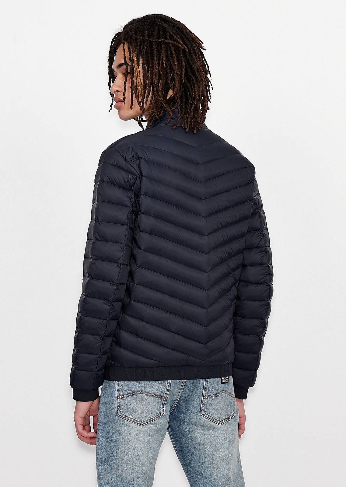 ARMANI EXCHANGE Veste Vera Feather en nylon matelassé Homme bleu Photo 3