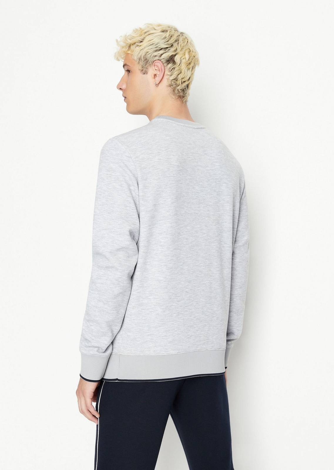 ARMANI EXCHANGE Sweatshirt col ras du cou en viscose mélangée Maxi Logo Homme gris Photo 3