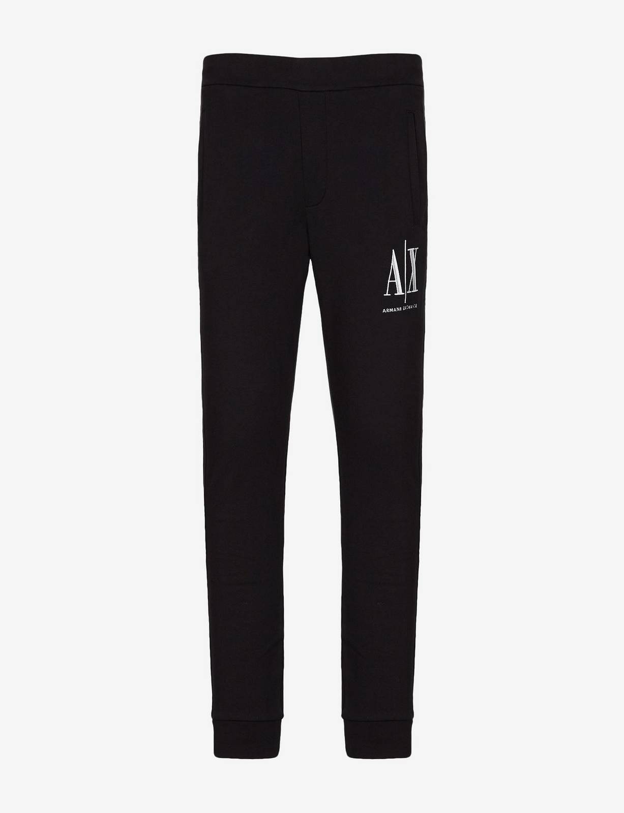 ARMANI EXCHANGE Pantalon de survêtement en coton à logo iconique Homme noir