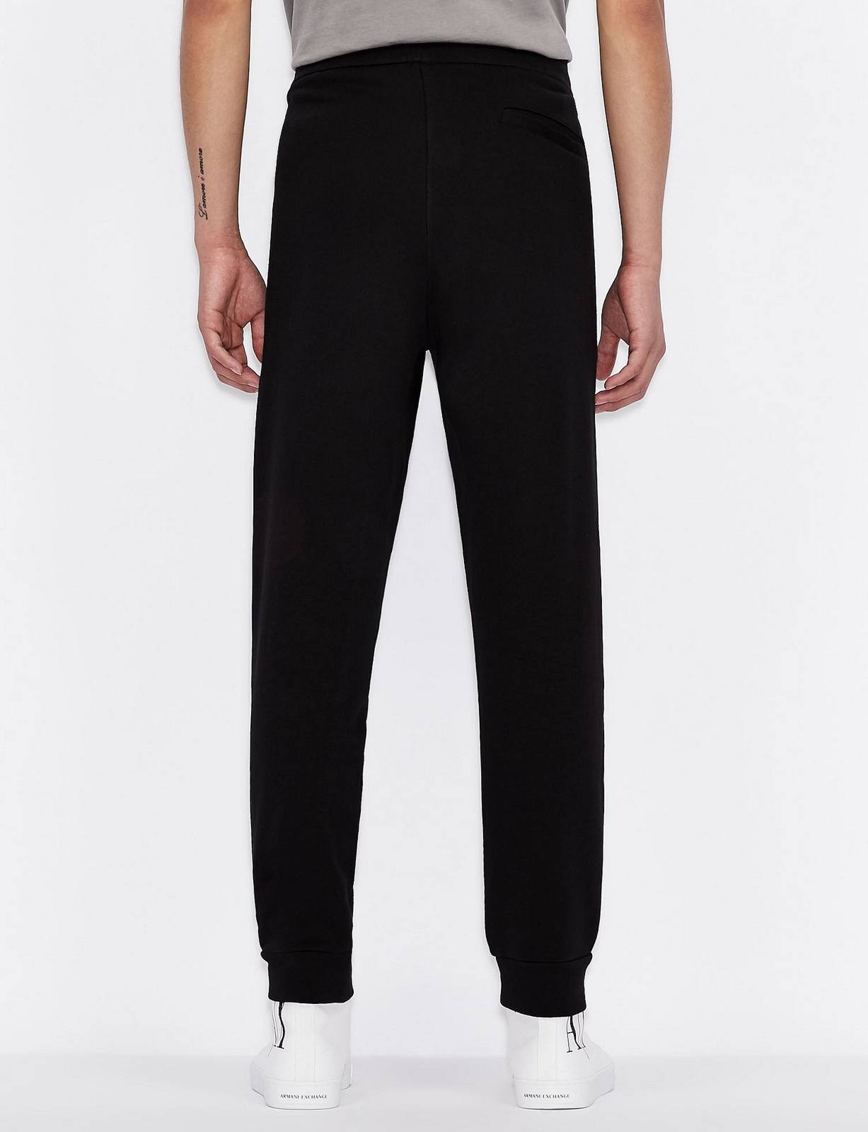 ARMANI EXCHANGE Pantalon de survêtement en coton à logo iconique Homme noir Photo 3