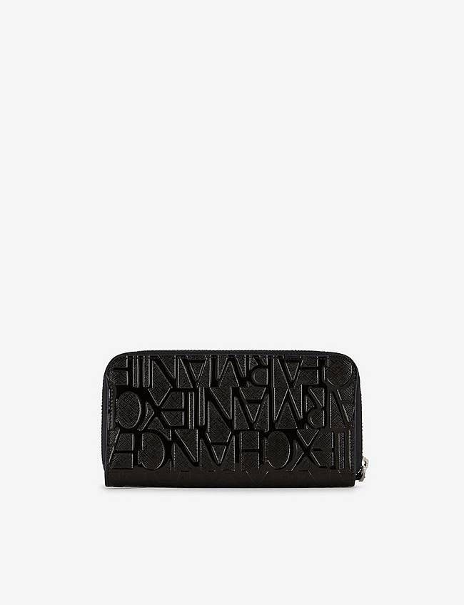 ARMANI EXCHANGE Portefeuille - Logo gravé  Femme noir