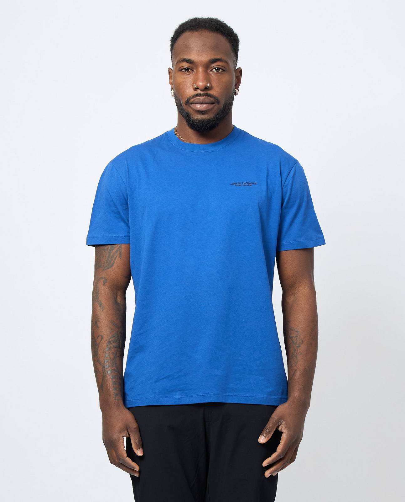 ARMANI EXCHANGE T-shirt en coton à coupe régulière Homme bleu