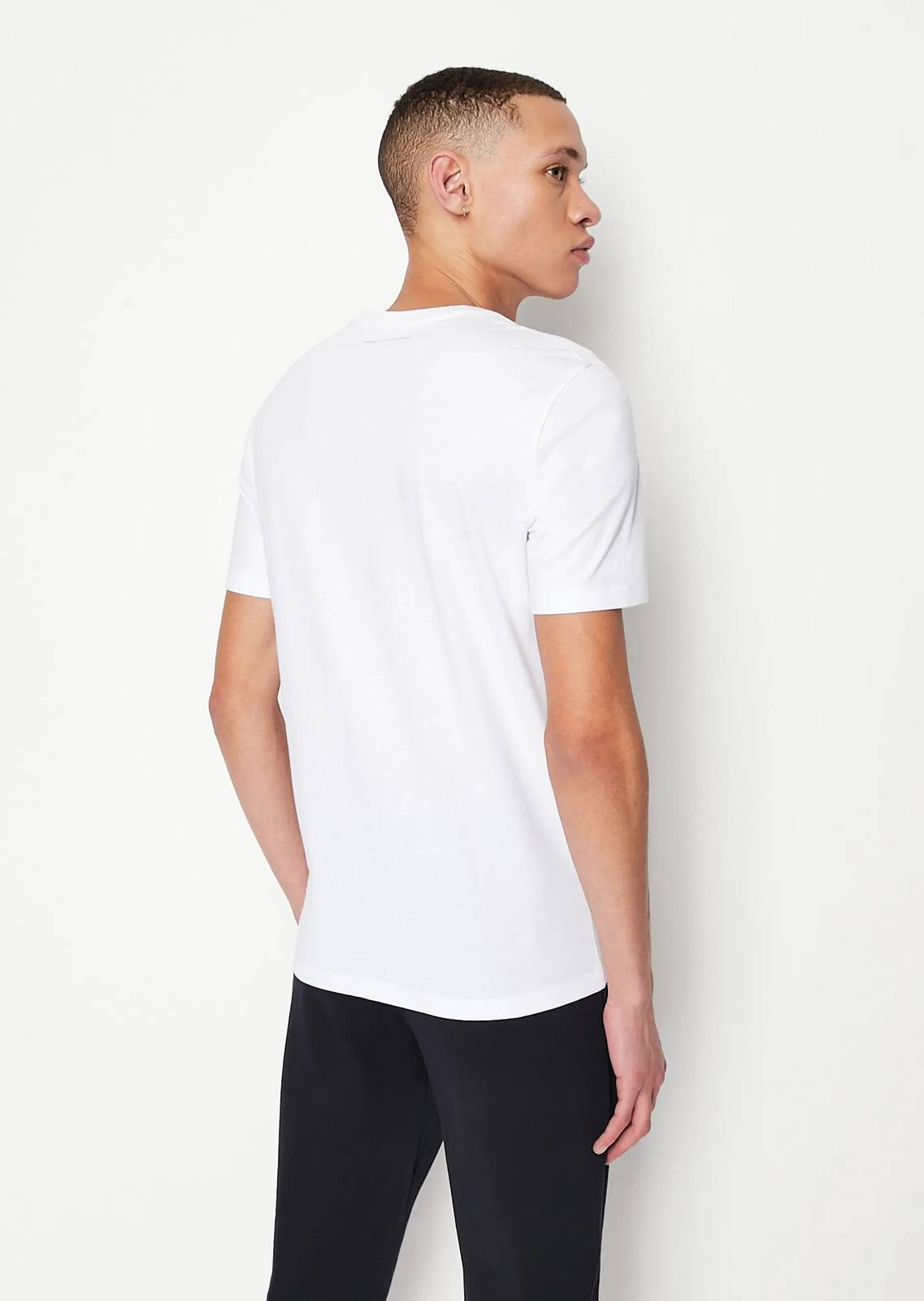 ARMANI EXCHANGE T-Shirt à manches courtes avec impression du logo Homme blanc Photo 3