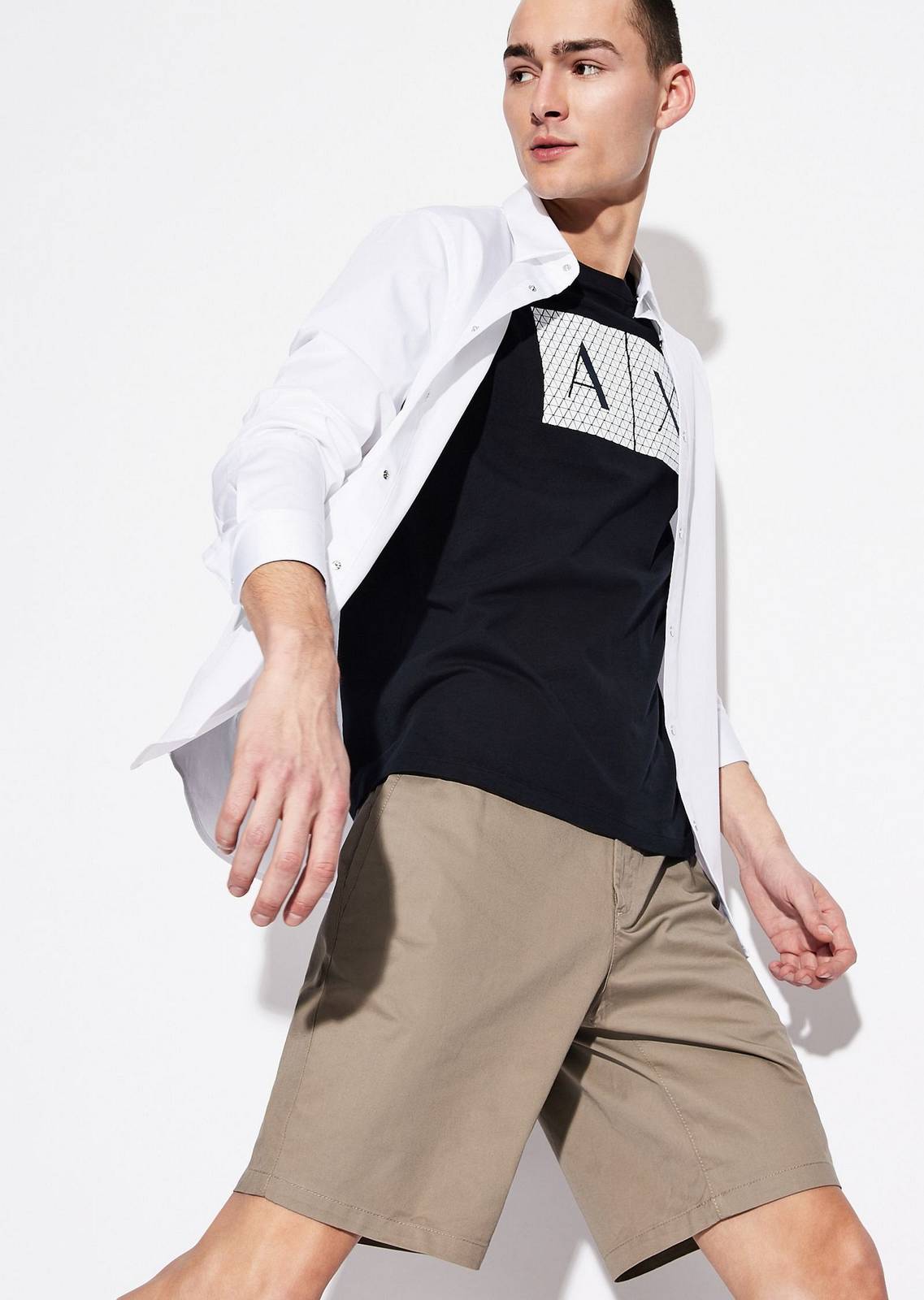 ARMANI EXCHANGE T-Shirt à manches courtes avec impression du logo Homme bleu Photo 4