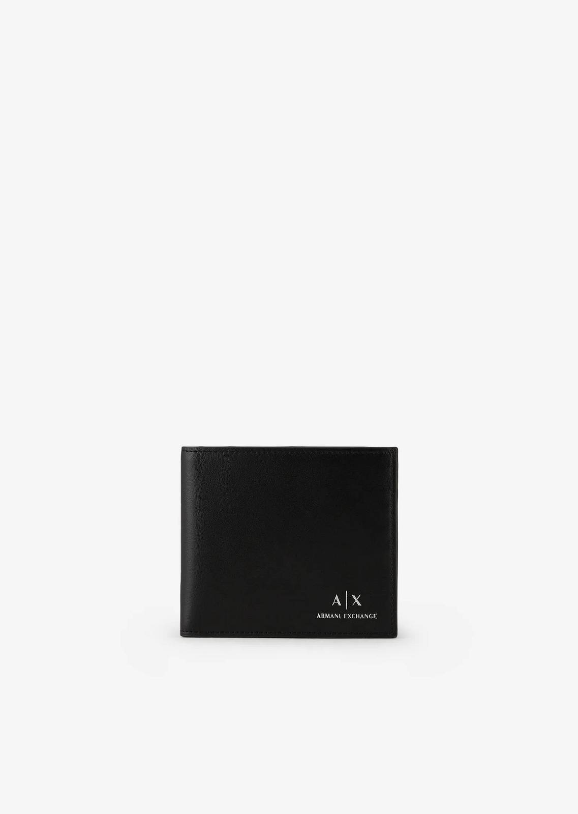 ARMANI EXCHANGE Bifold W/Coin - Portefeuille en cuir Homme noir