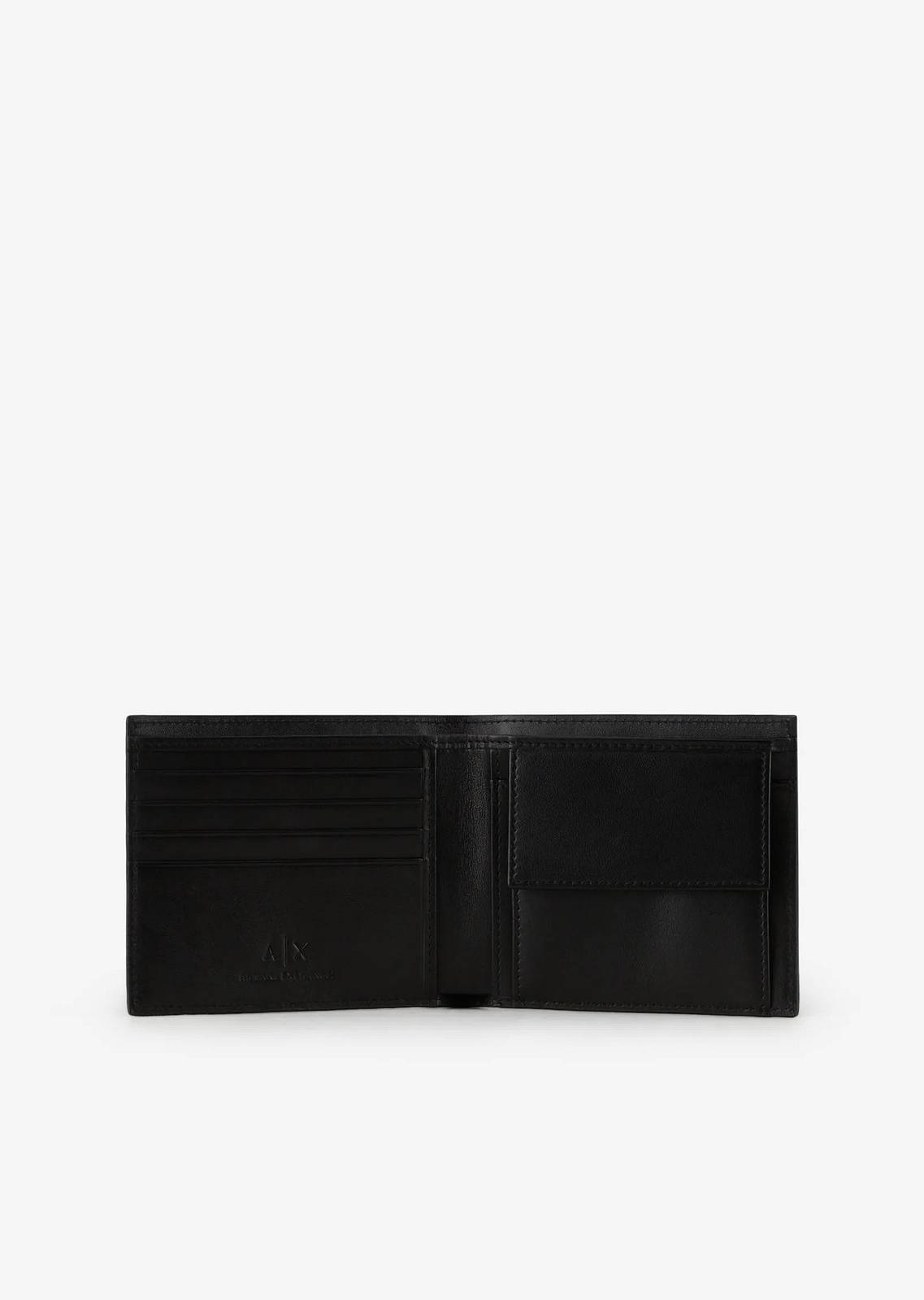 ARMANI EXCHANGE Bifold W/Coin - Portefeuille en cuir Homme noir Photo 2
