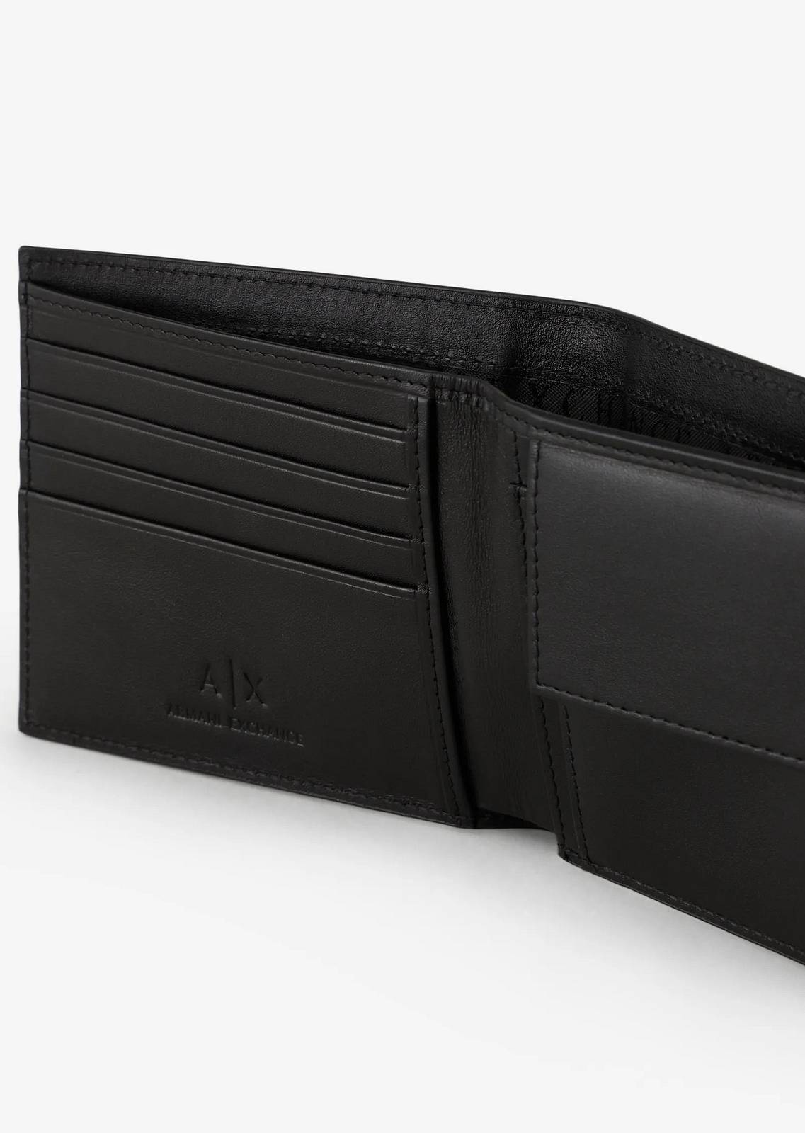 ARMANI EXCHANGE Bifold W/Coin - Portefeuille en cuir Homme noir Photo 4