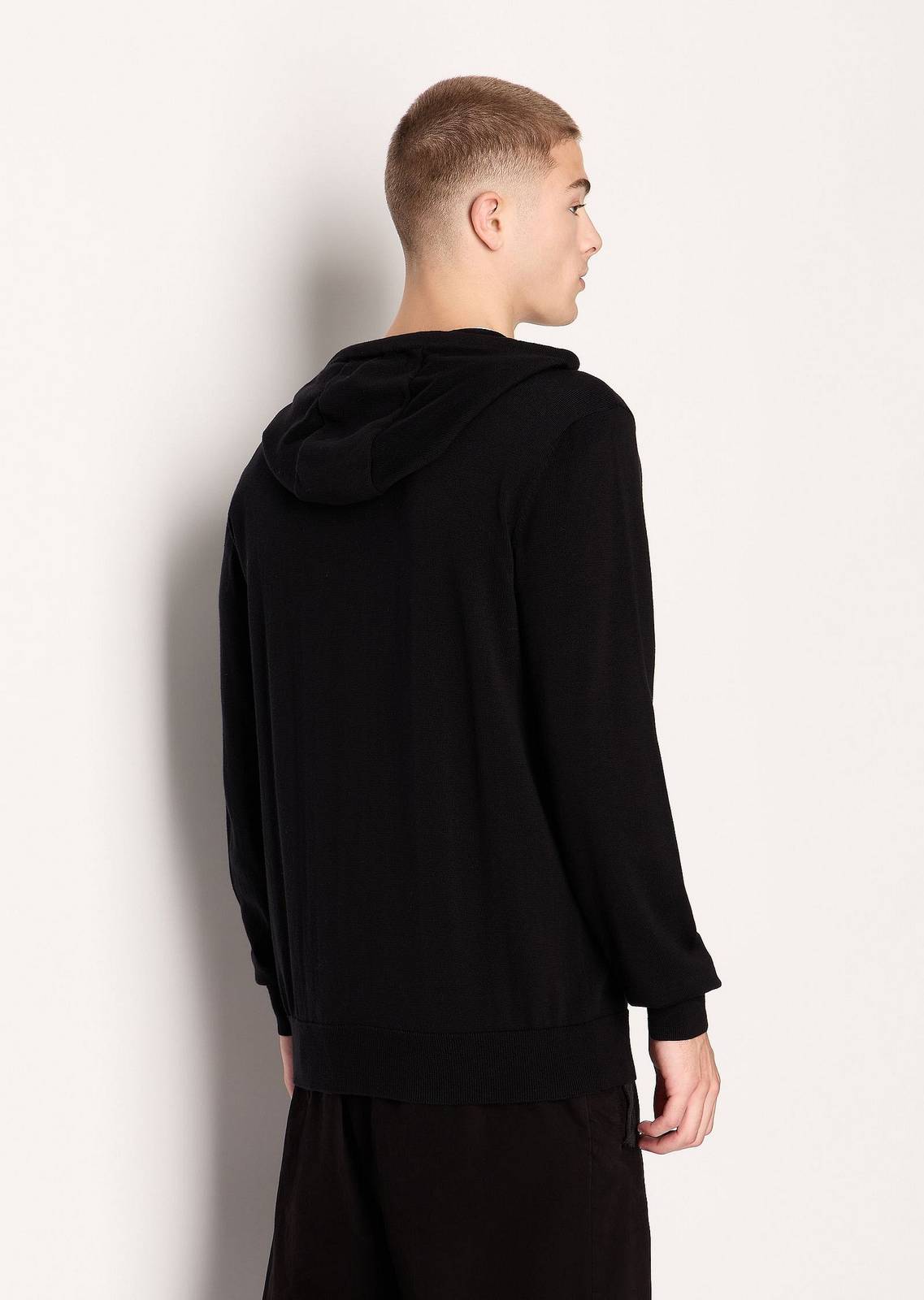 ARMANI EXCHANGE Cardigan à capuche sur les valeurs de durabilité Homme noir Photo 3