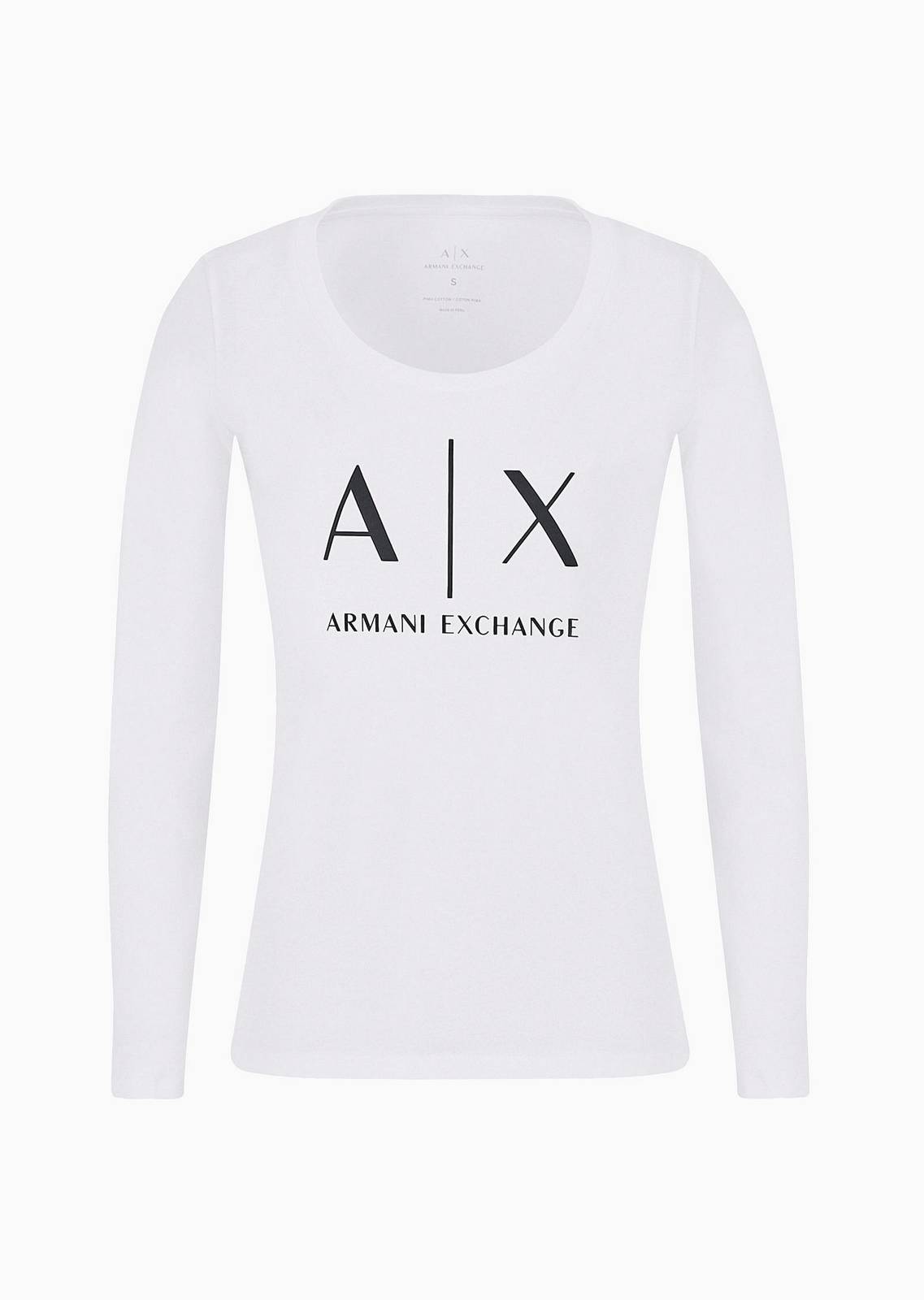 ARMANI EXCHANGE T-Shirt a Manica Lunga con Logo white T-Shirts