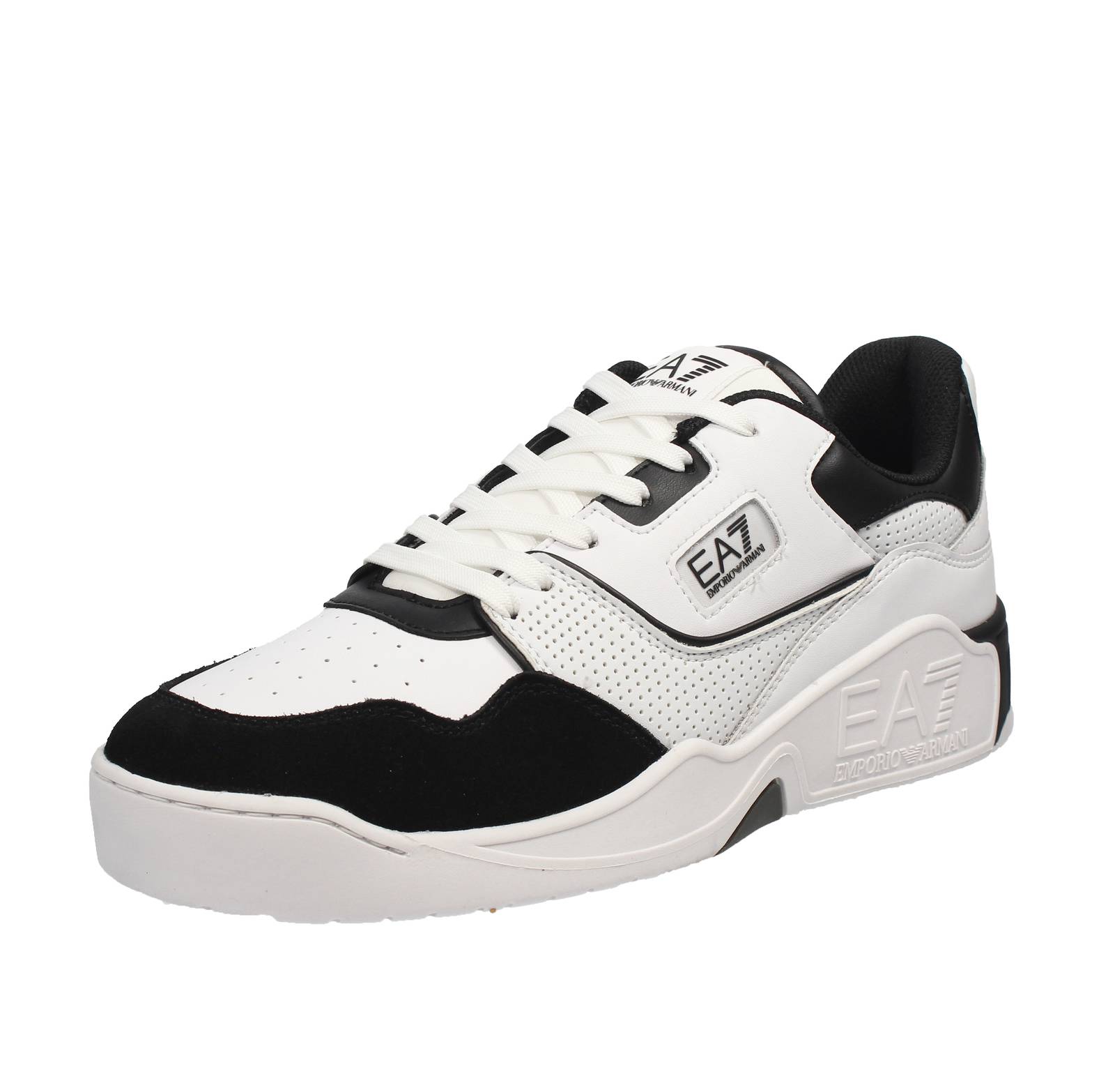 EA7 EMPORIO ARMANI Basket Low - Sneakers in Pelle Uomo bianco