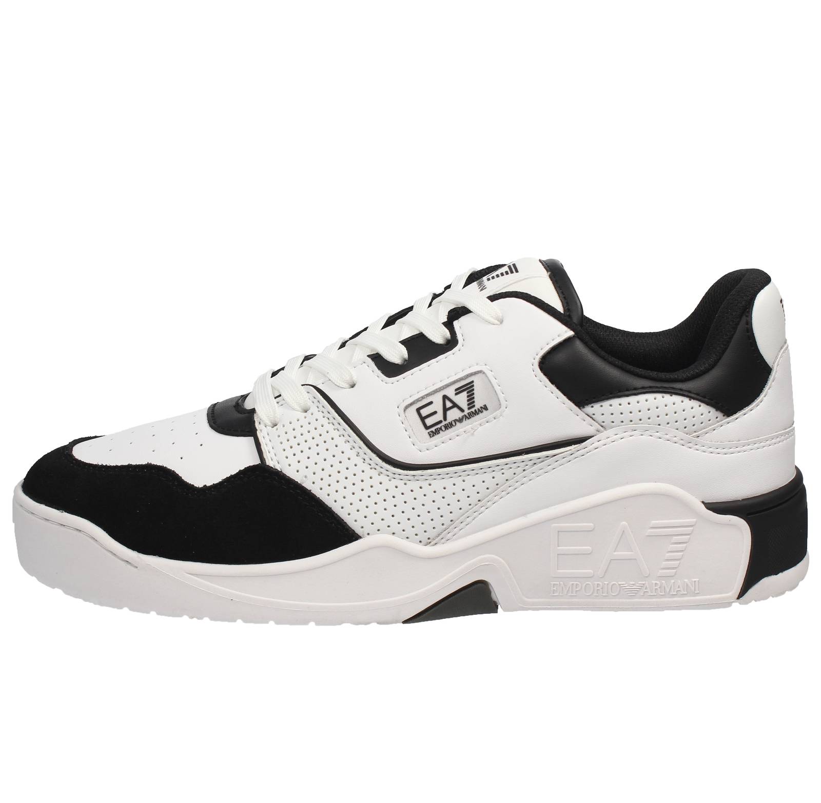 EA7 EMPORIO ARMANI Basket Low - Leather Sneakers Man white Photo 3