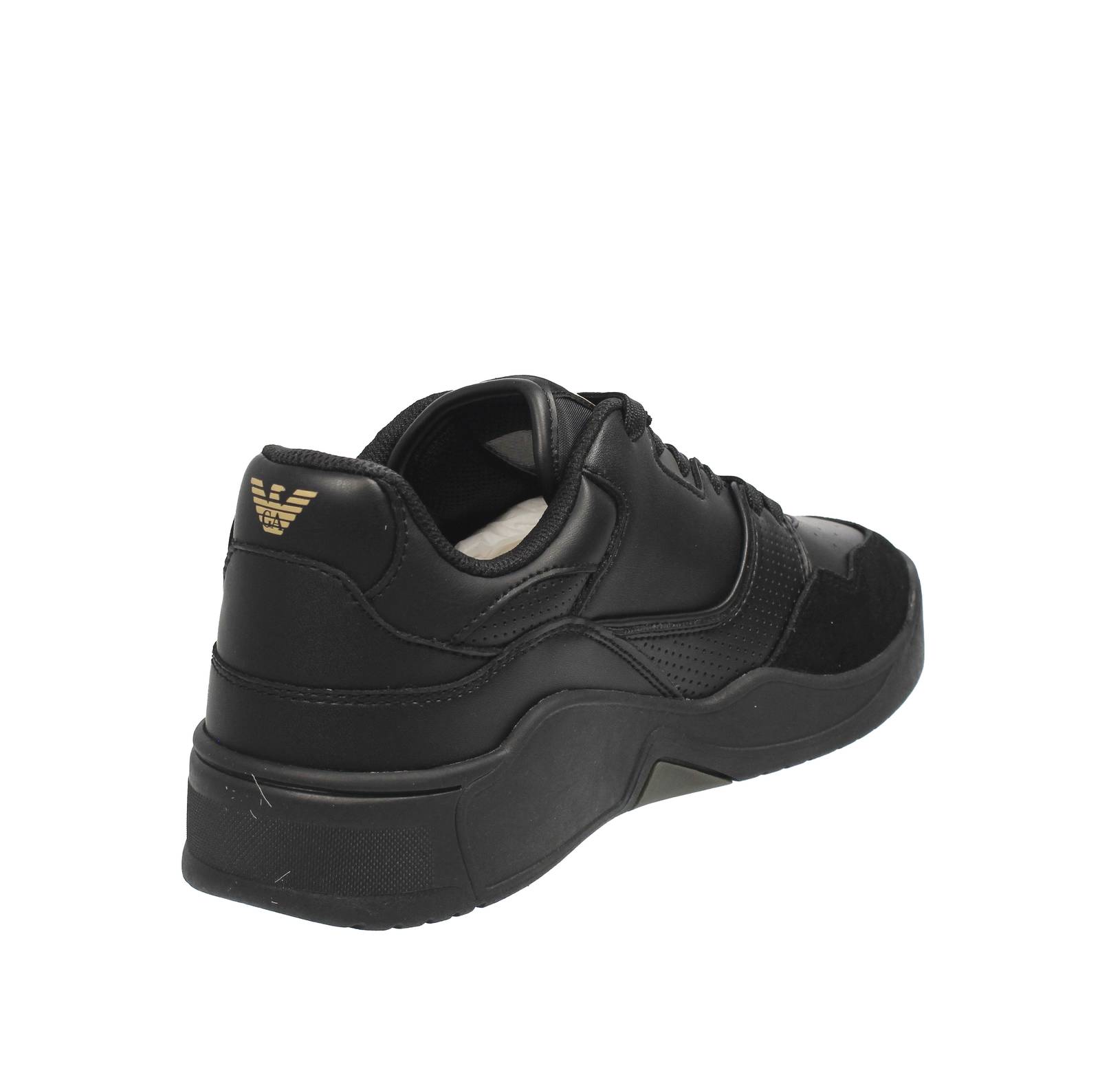 EA7 EMPORIO ARMANI Basket Low - Leather Sneakers Man black Photo 4