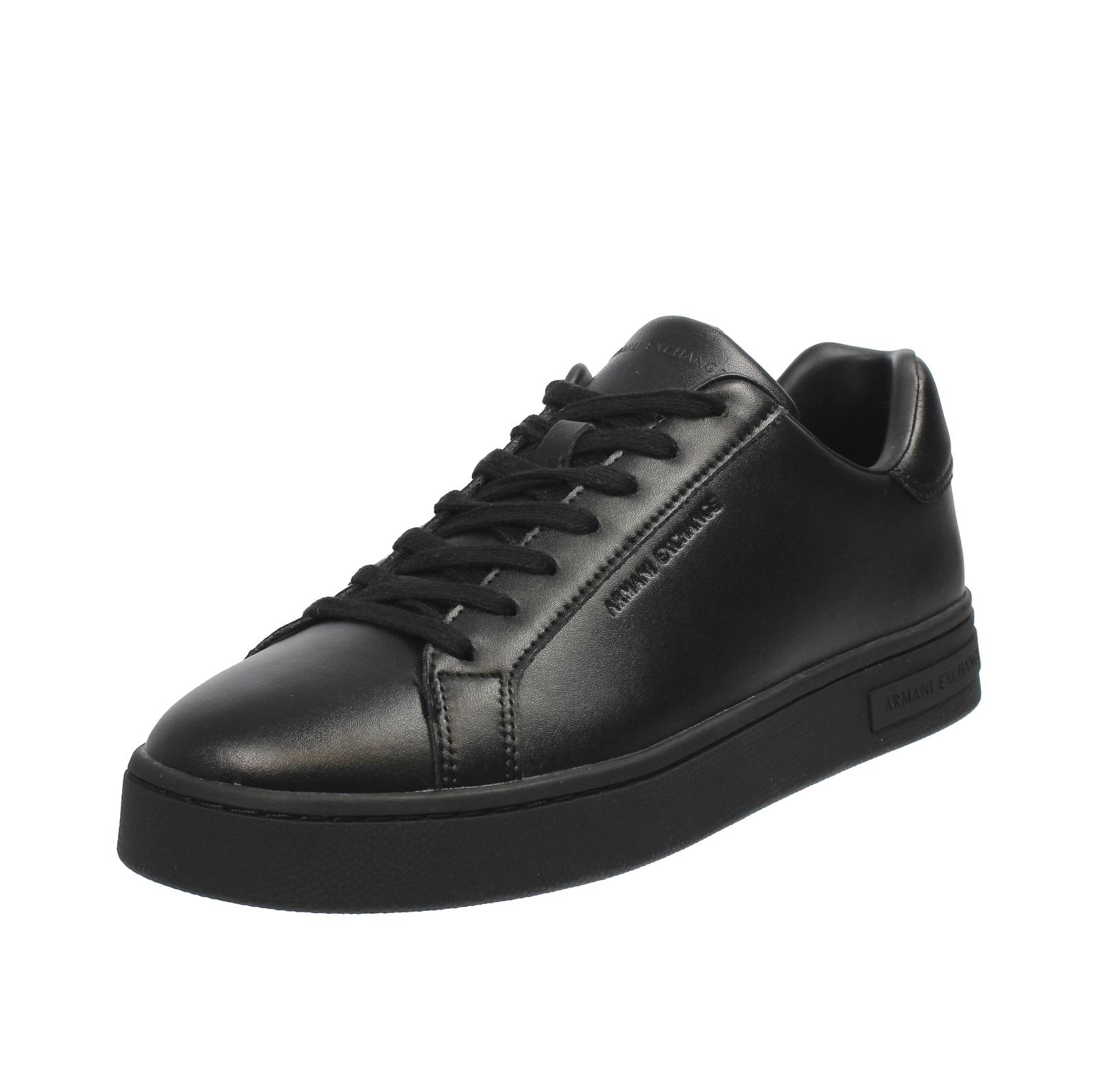 ARMANI EXCHANGE Sneakers basses en cuir Homme noir