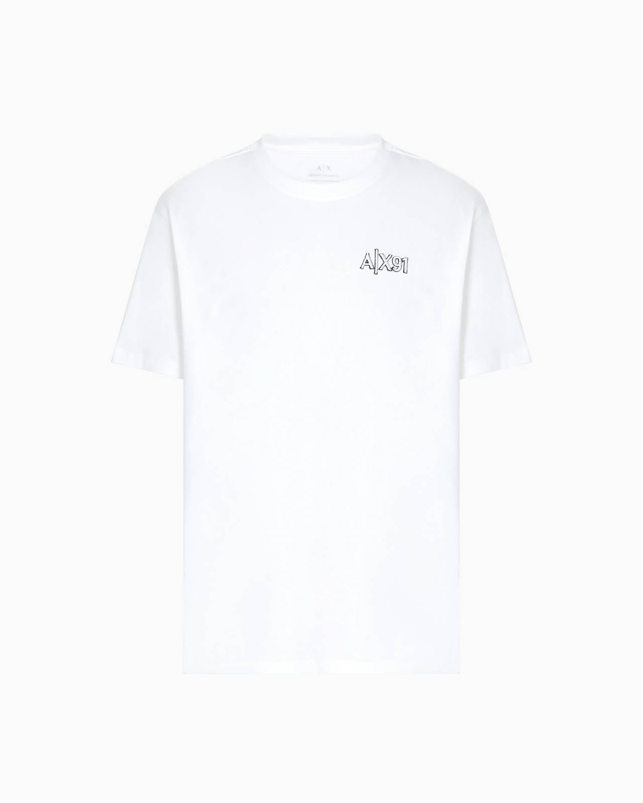 ARMANI EXCHANGE T-Shirt MC brodé Homme blanc