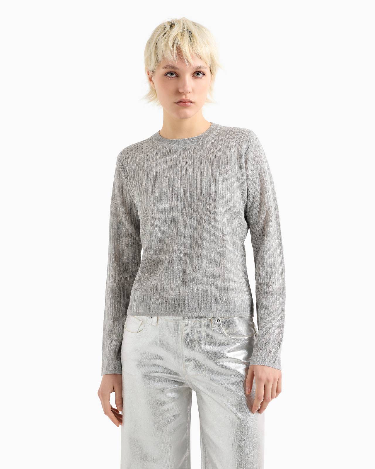 ARMANI EXCHANGE maillot lurex Femme argent Photo 3