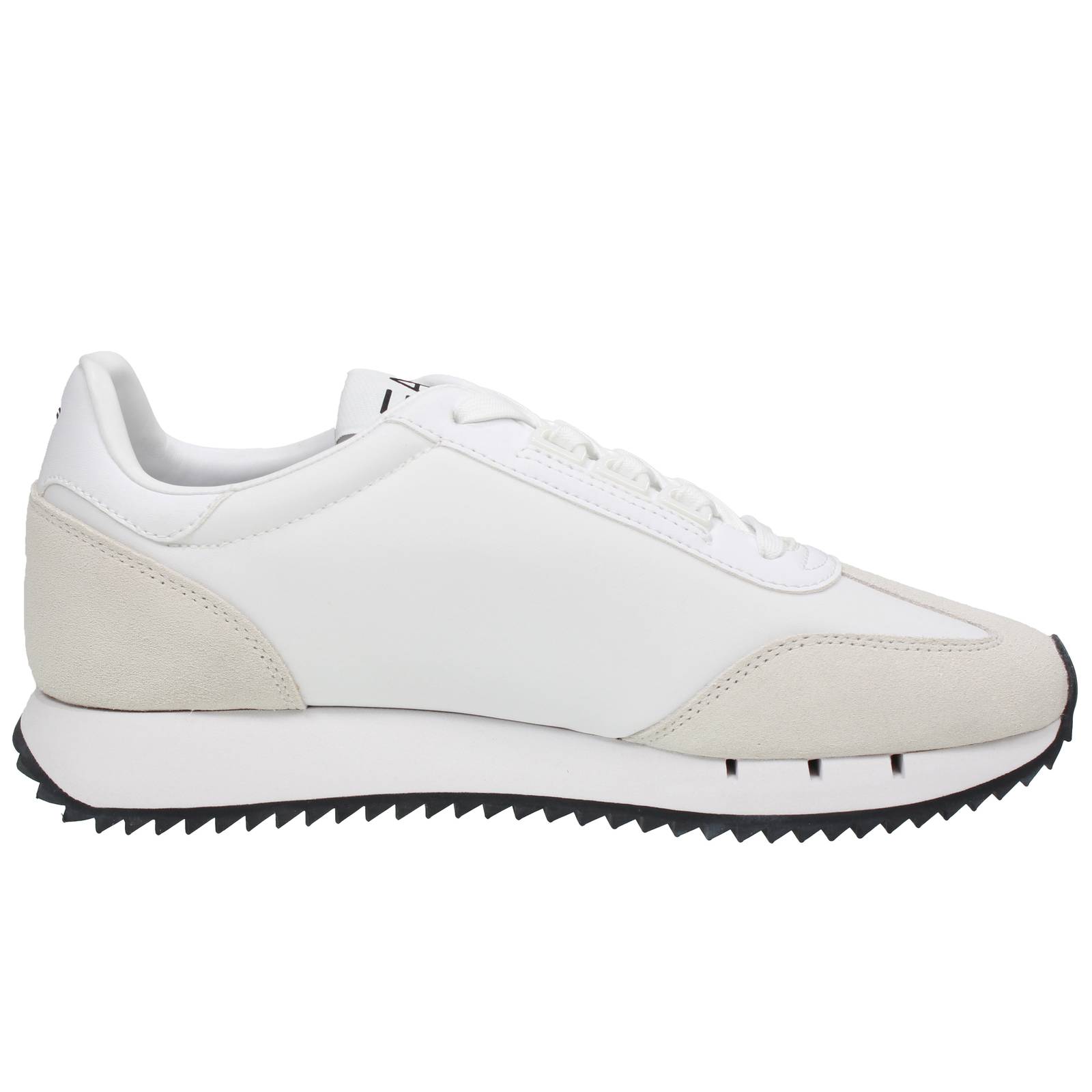 EA7 EMPORIO ARMANI Black &amp; White Vintage - Niedrige Sneakers aus Wildleder Herren weiß Foto 2