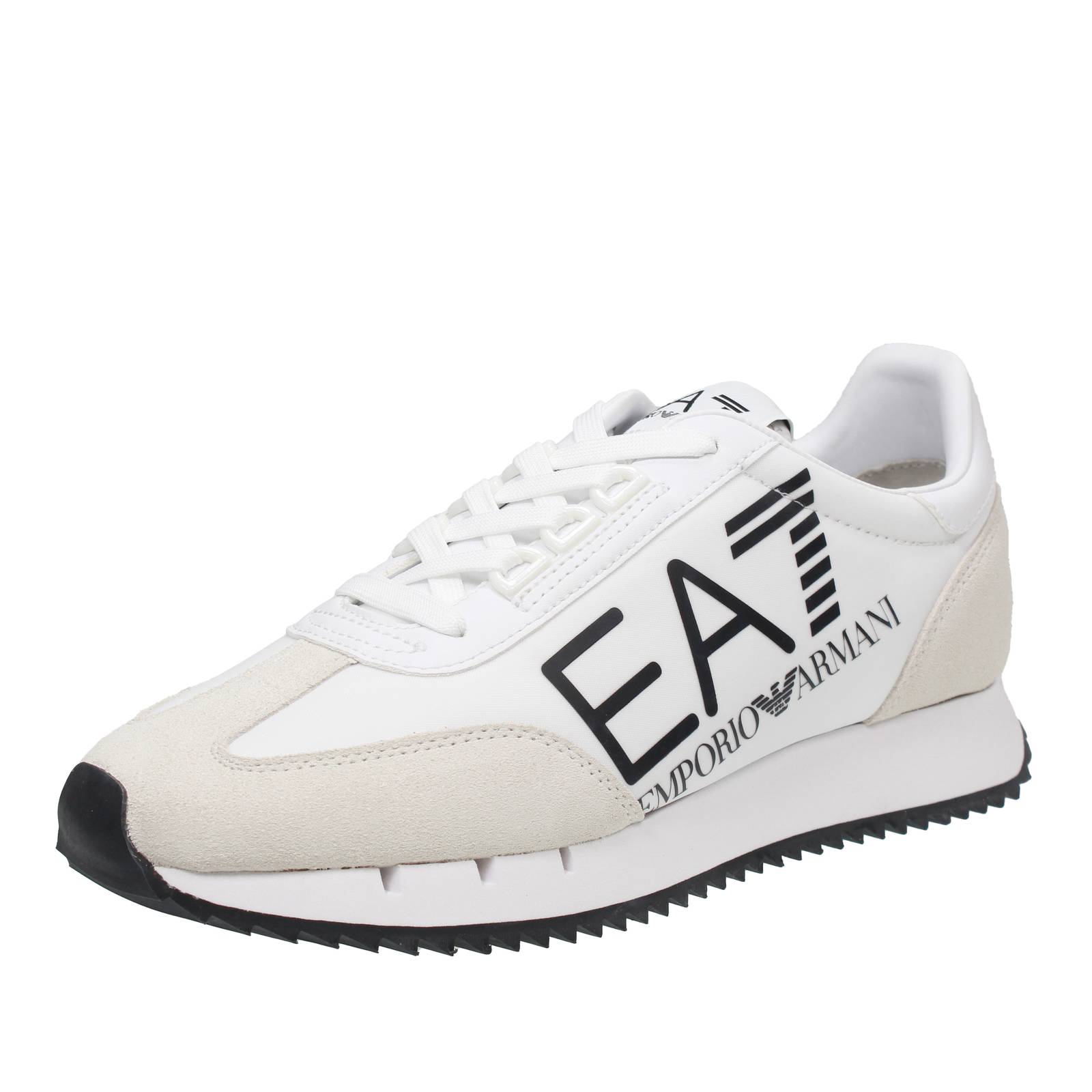 EA7 EMPORIO ARMANI Black & White Vintage - Sneakers basses en daim Homme blanc
