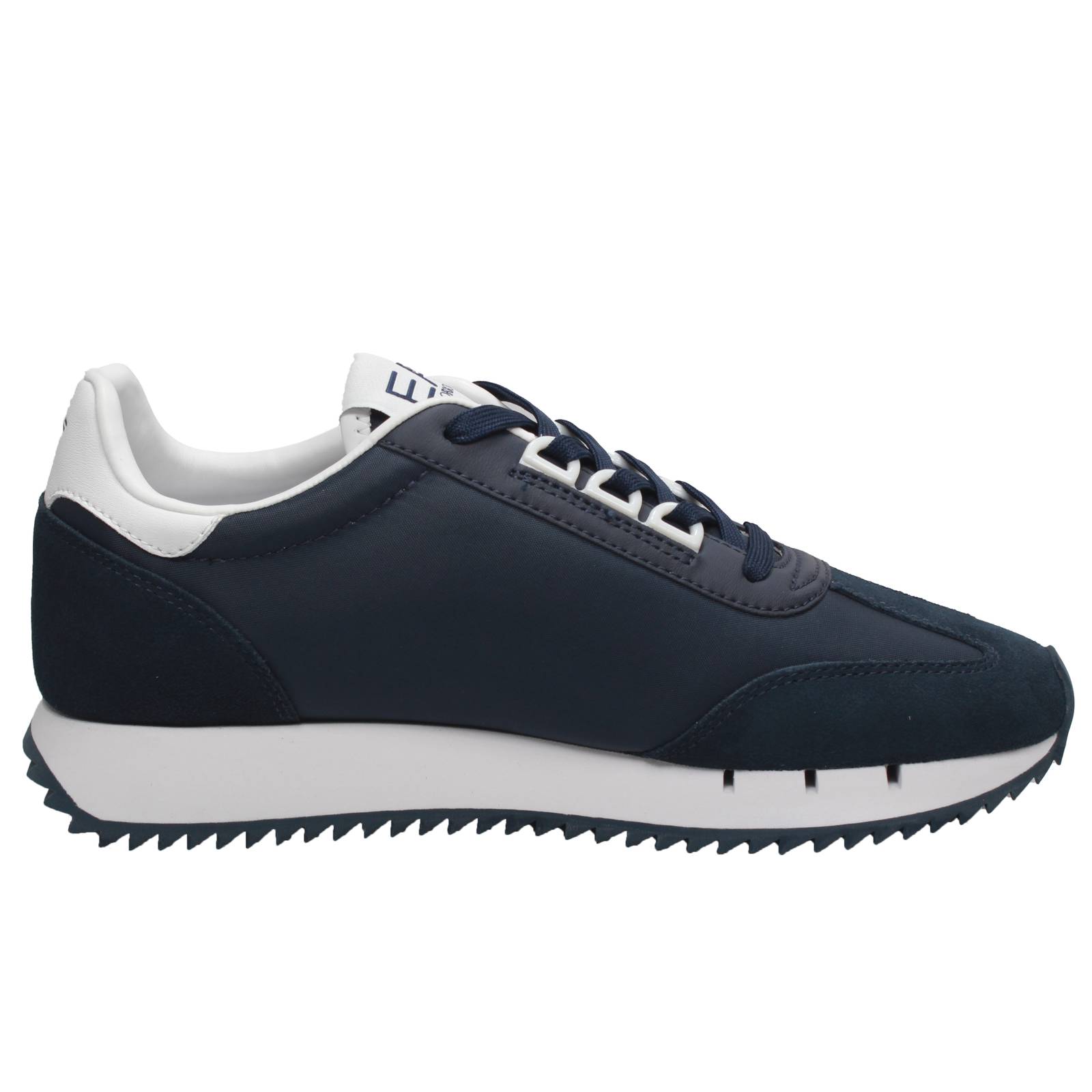 EA7 EMPORIO ARMANI Black &amp; White Vintage - Low Sneakers in Suede Man blue Photo 2