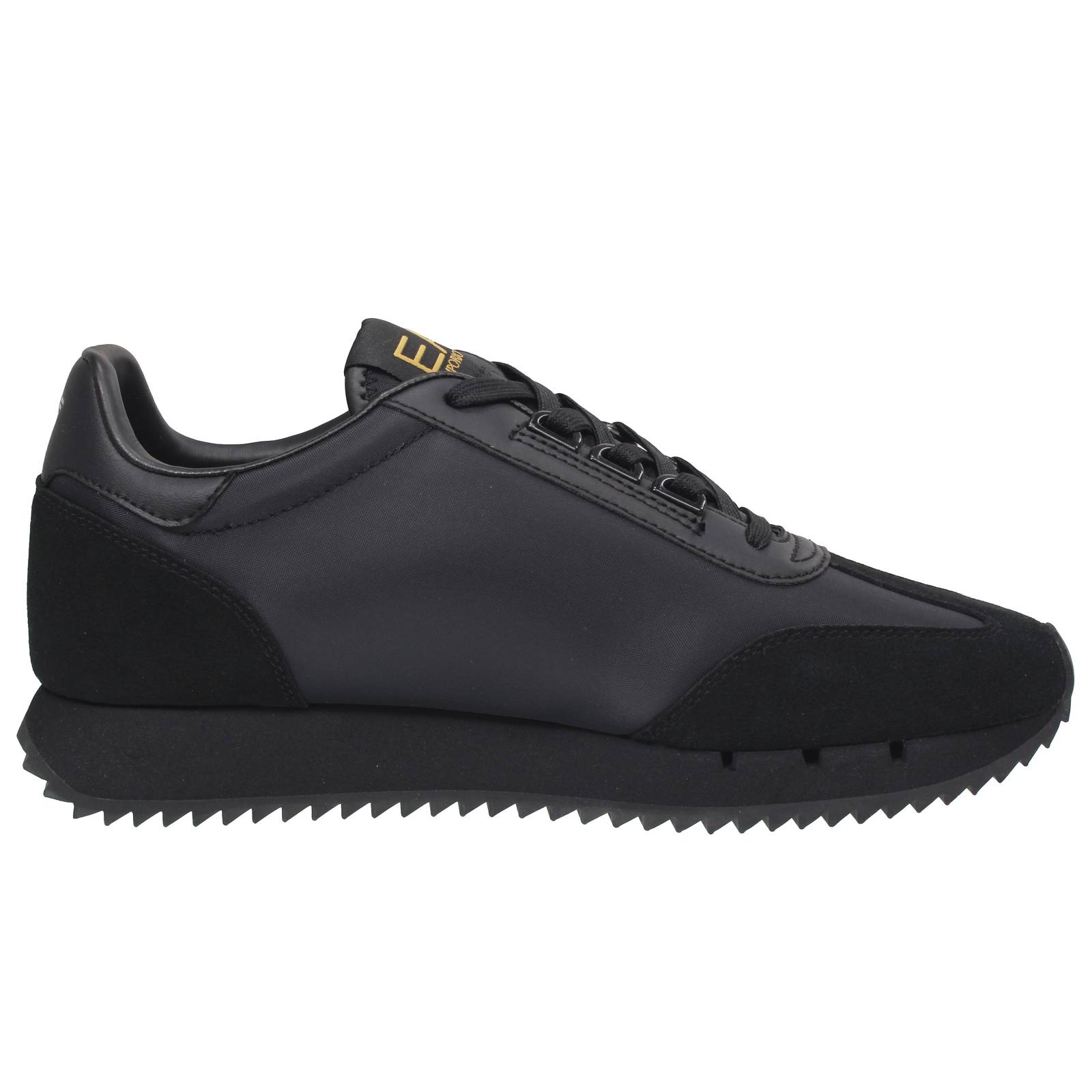 EA7 EMPORIO ARMANI Black &amp; White Vintage - Low Sneakers in Suede Man black Photo 2
