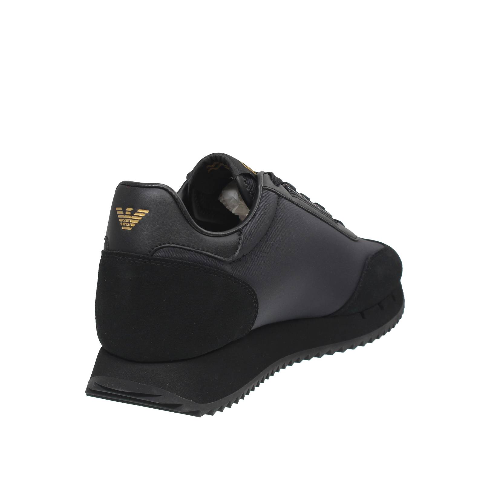 EA7 EMPORIO ARMANI Black &amp; White Vintage - Low Sneakers in Suede Man black Photo 4
