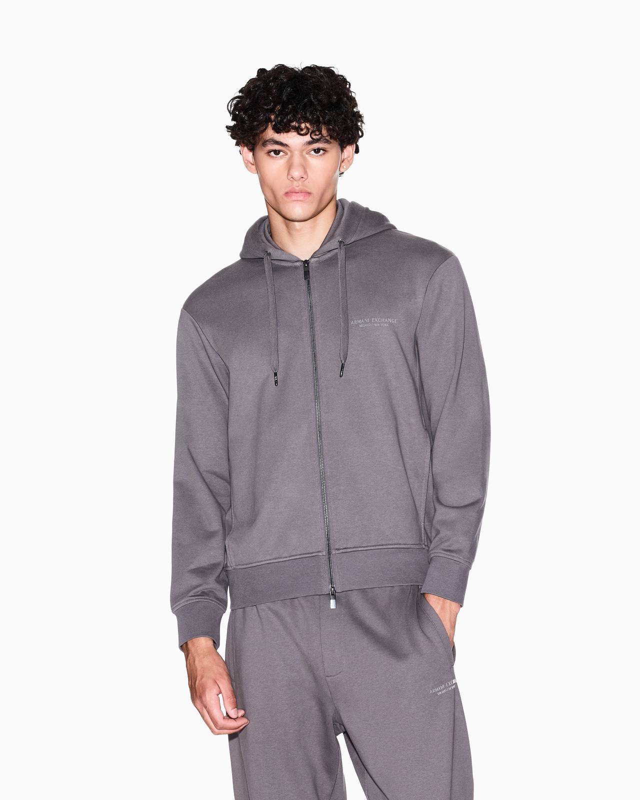 ARMANI EXCHANGE Icon Ful Zip Hoodie Homme gris Photo 4