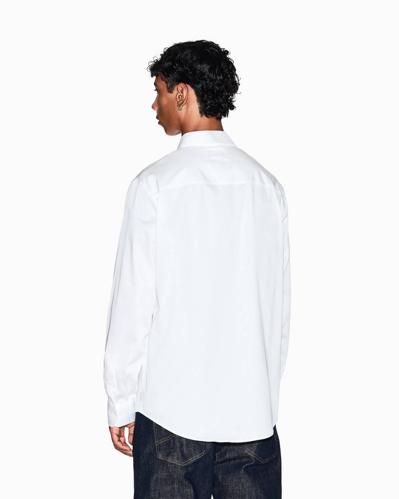 ARMANI EXCHANGE Regular plain shirt Man white Photo 3