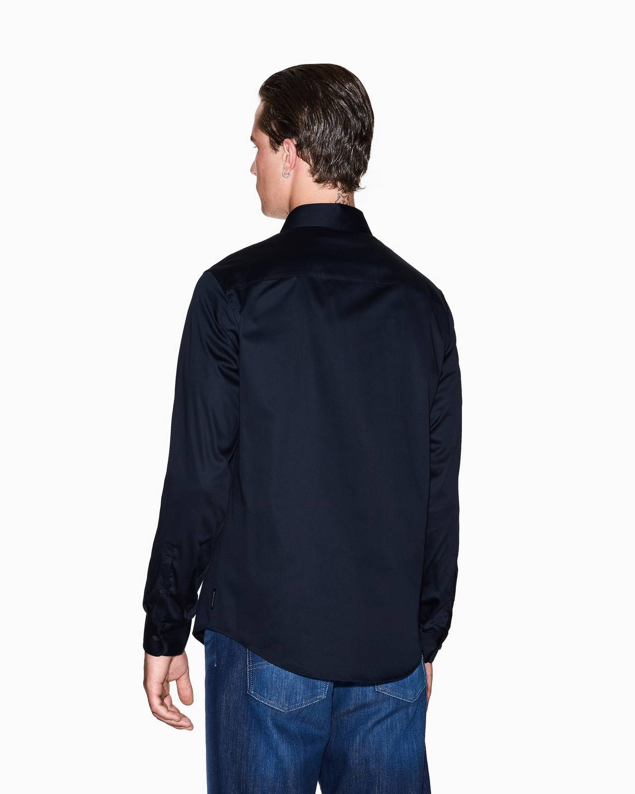 ARMANI EXCHANGE Normales einfarbiges Hemd Herren blau Foto 3