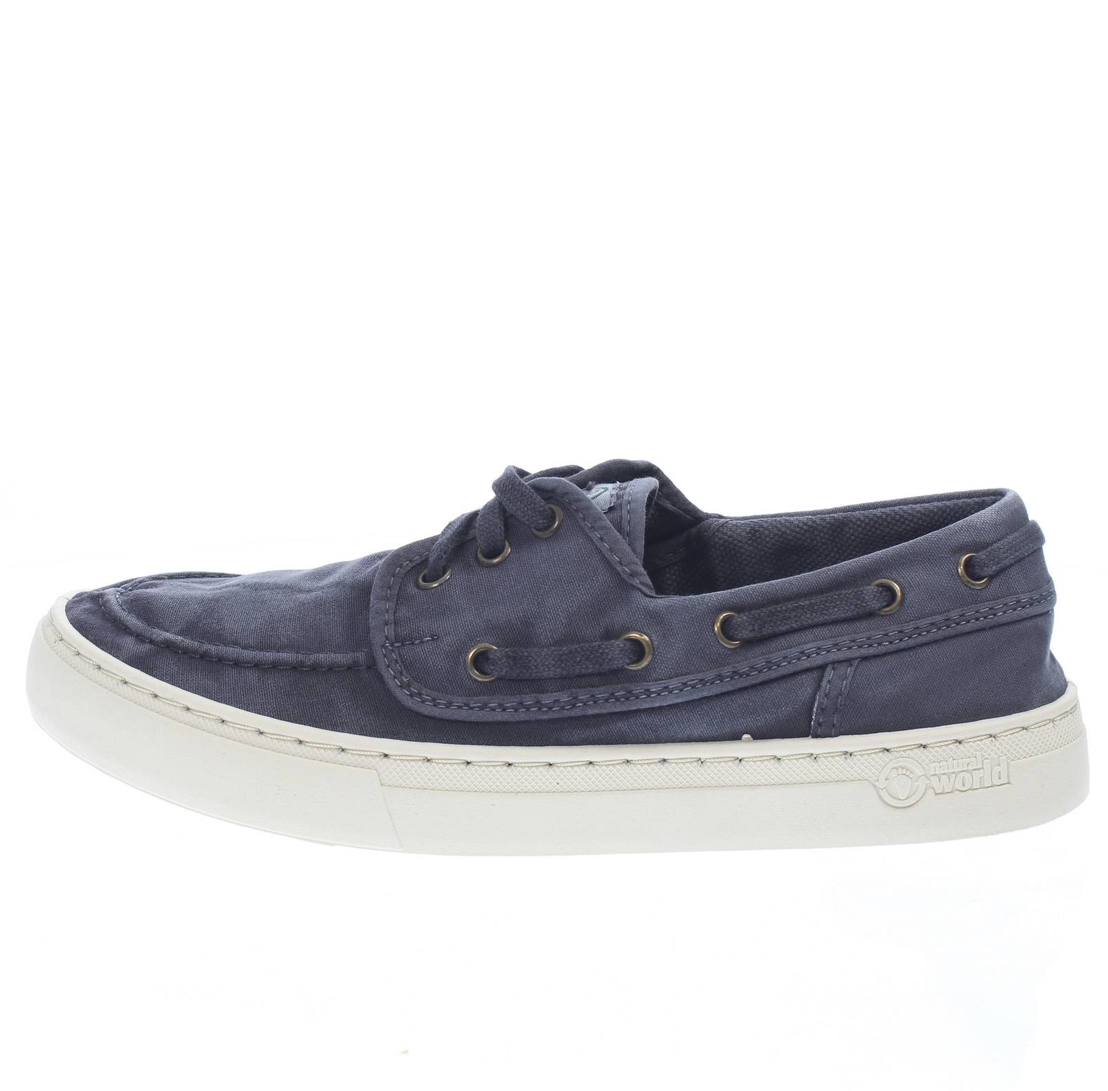 NATURAL WORLD Old Oak - Chaussures de bateau en tissu Homme bleu Photo 3