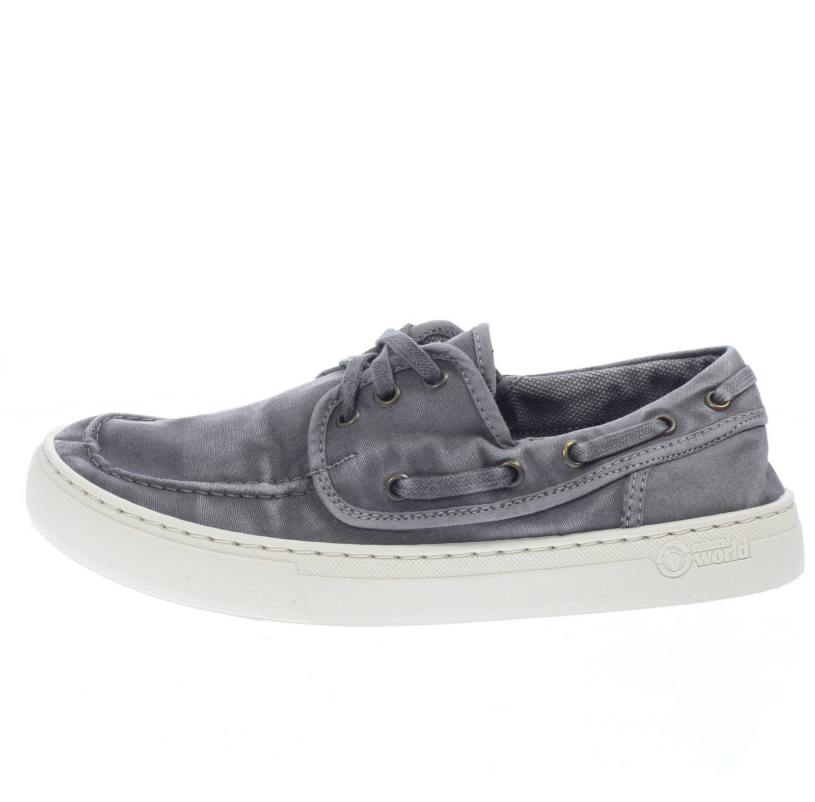 NATURAL WORLD Old Oak - Chaussures de bateau en tissu Homme gris Photo 3