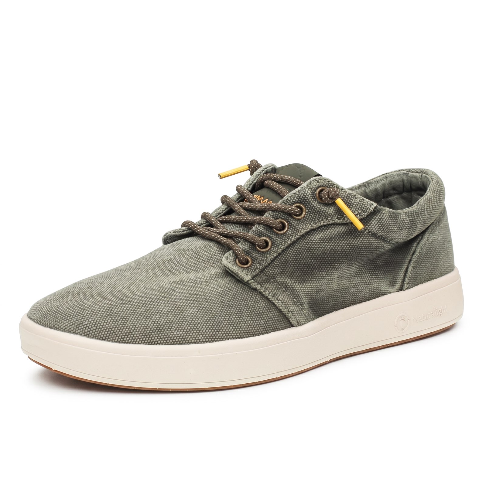 NATURAL WORLD Baskets en toile Homme kaki