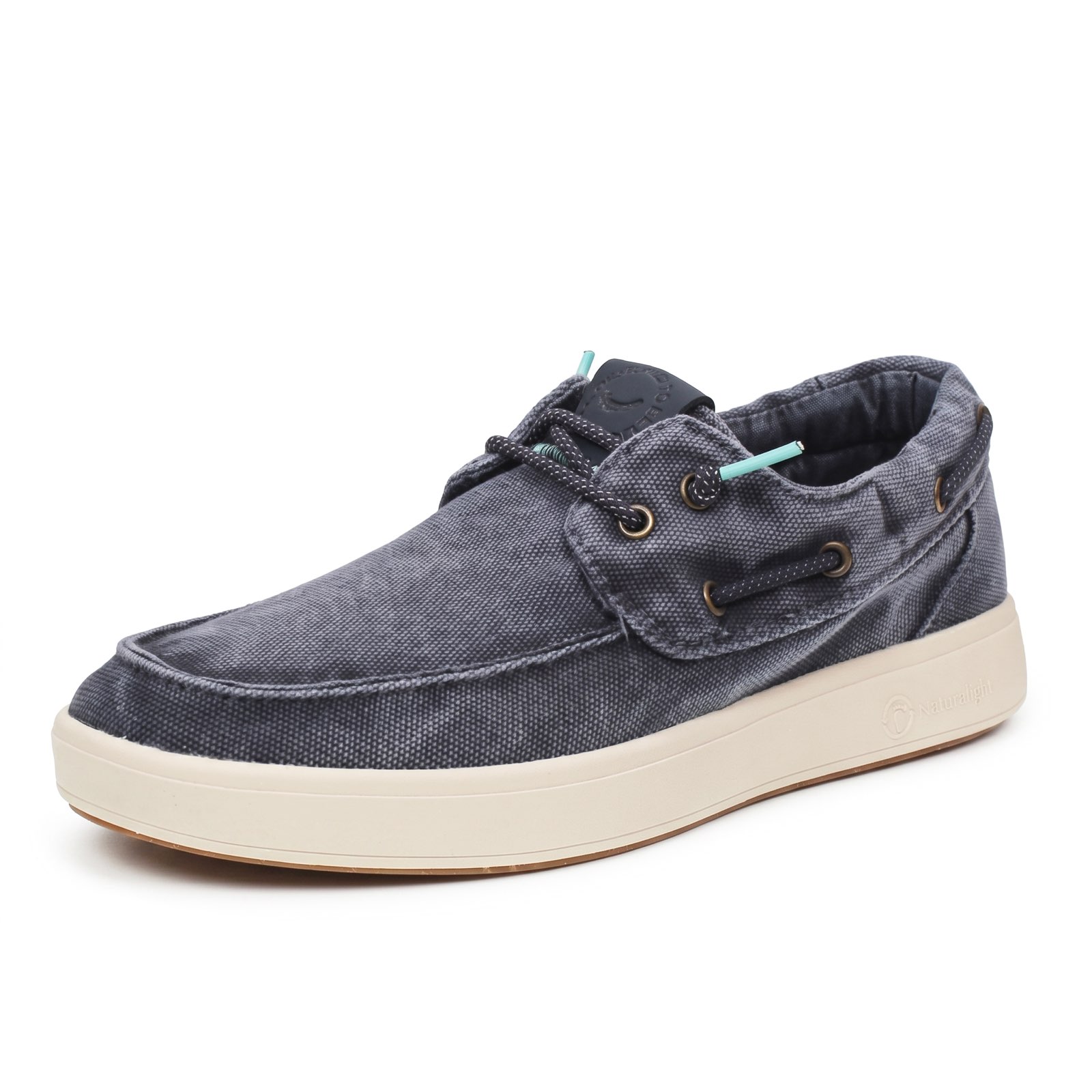 NATURAL WORLD Chaussures de bateau en toile Homme bleu