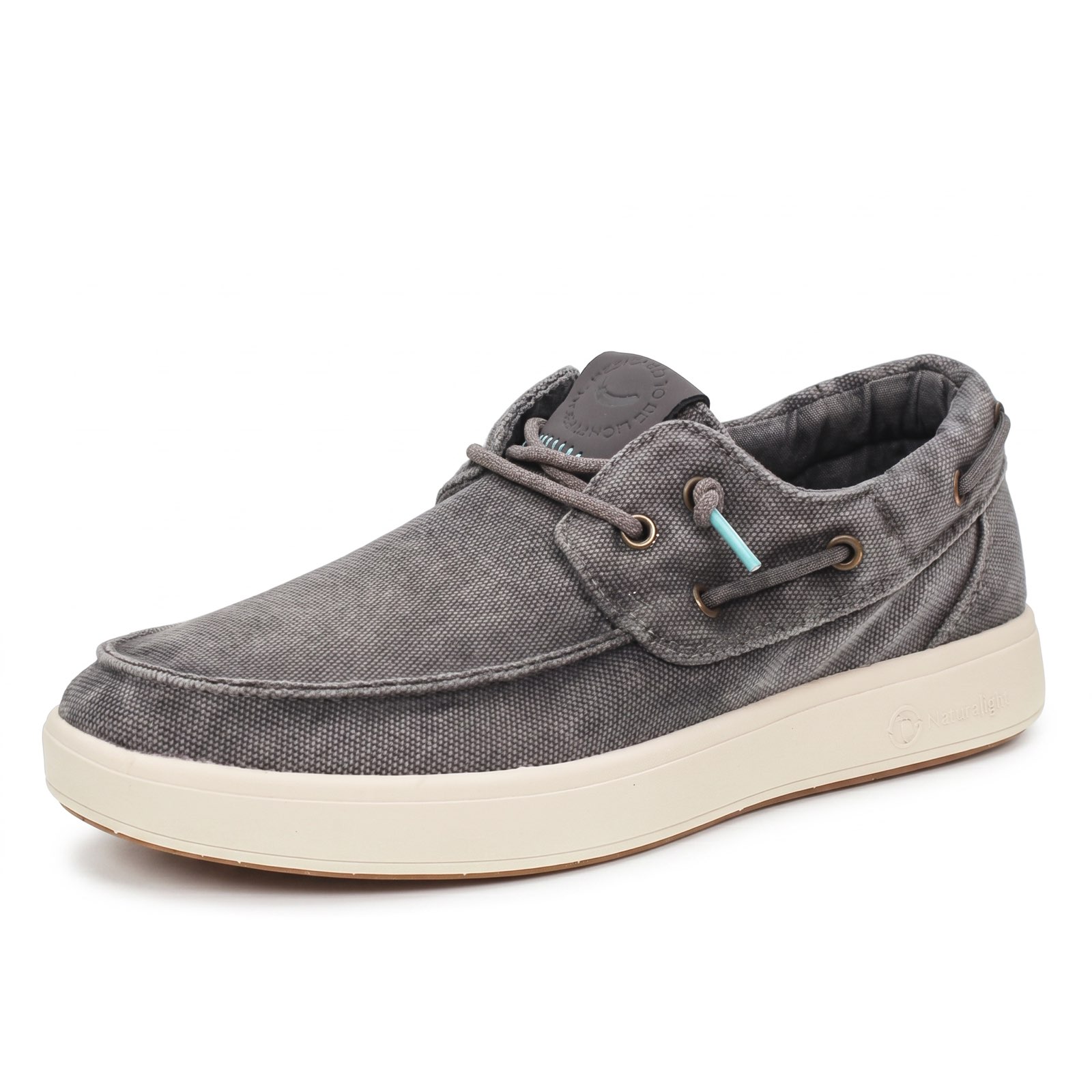 NATURAL WORLD Chaussures de bateau en toile Homme noir
