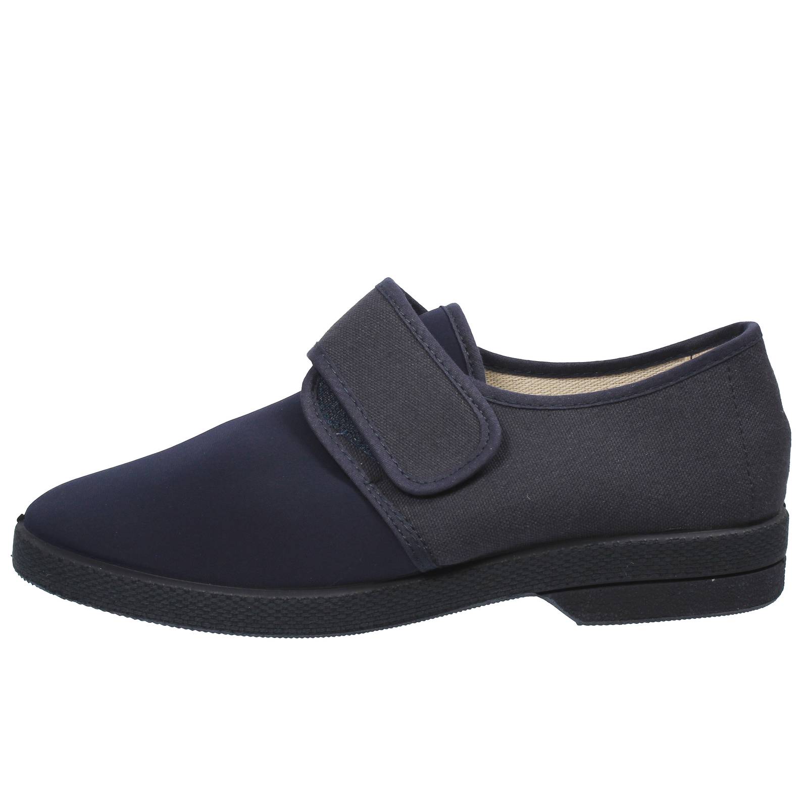 GREEN LIFE Pantoffeln aus Segeltuch mit Riemen Herren blau Foto 3