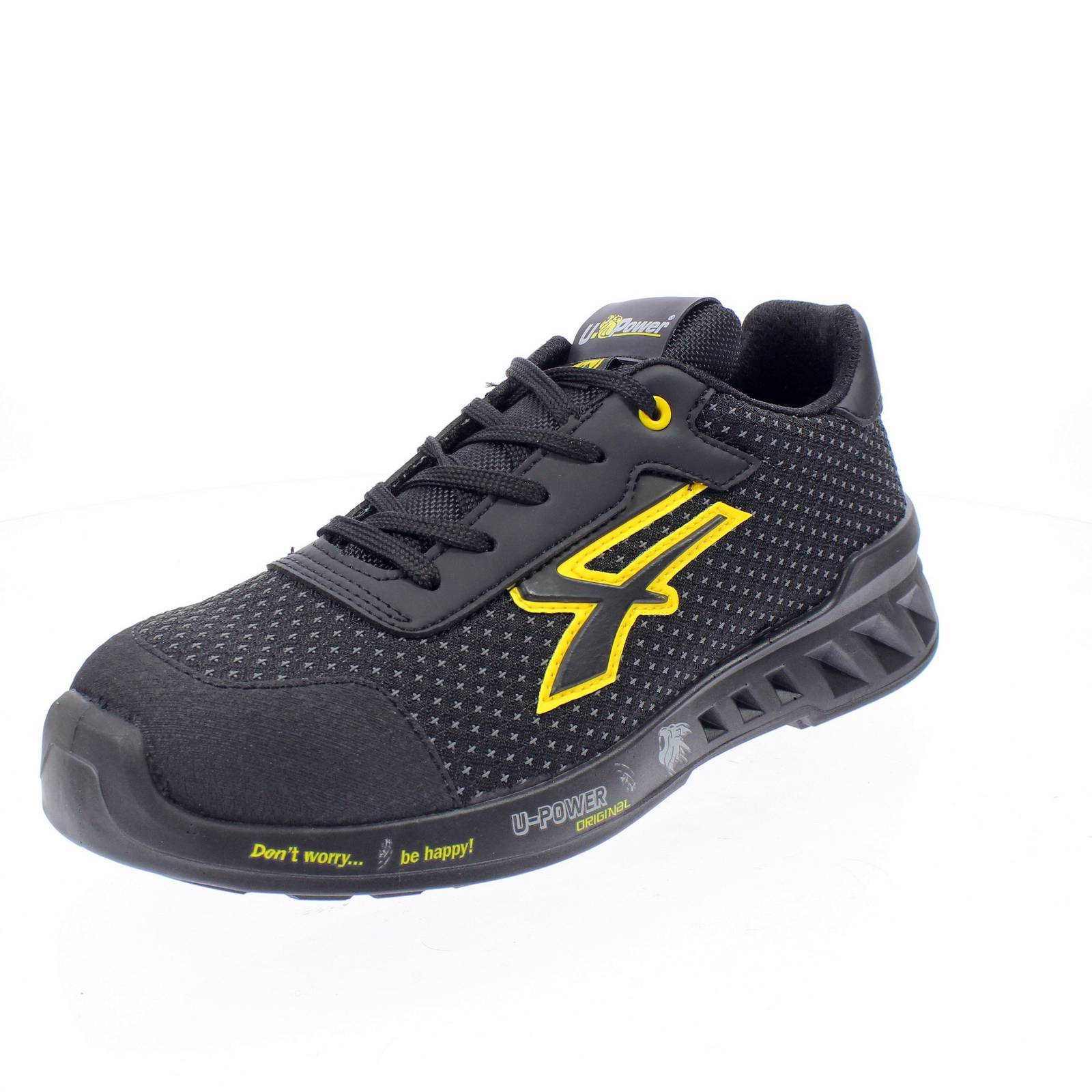  U-POWER DON'T WORRY BE HAPPY! Unisex's Gymnastics U Power  Shoes Frank S1P ESD SRC RV20036, Black Yellow, 47 EU : Clothing, Shoes &  Jewelry