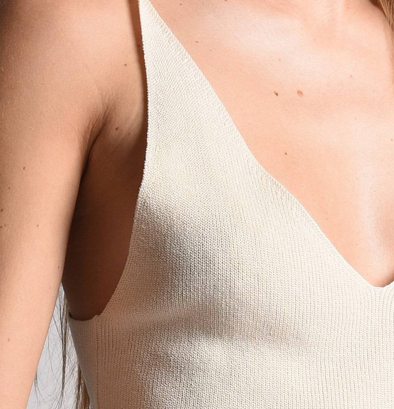 MOLLY BRACKEN Ladies Knitted Tank Top - Tank Top mit V-Ausschnitt Damen weiß Foto 4