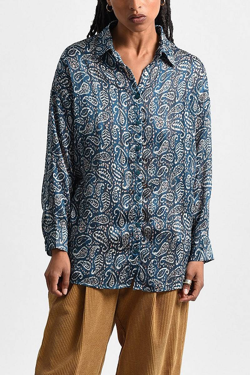 MOLLY BRACKEN Chemisier à imprimé paisley Femme bleu