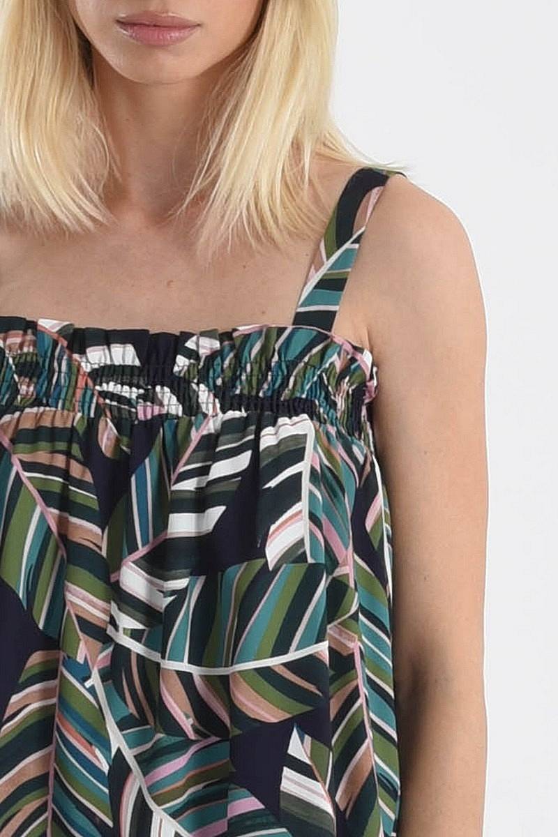 MOLLY BRACKEN Ladies Woven - Top mit Hosenträgern und Druck Damen grün Foto 4