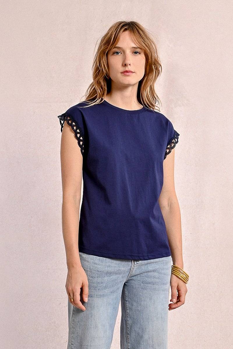 MOLLY BRACKEN Ladies Knitted Tee Damen blau