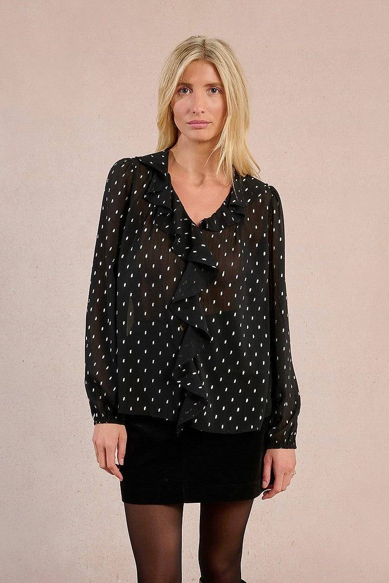 MOLLY BRACKEN haut tissé pour dames Femme noir